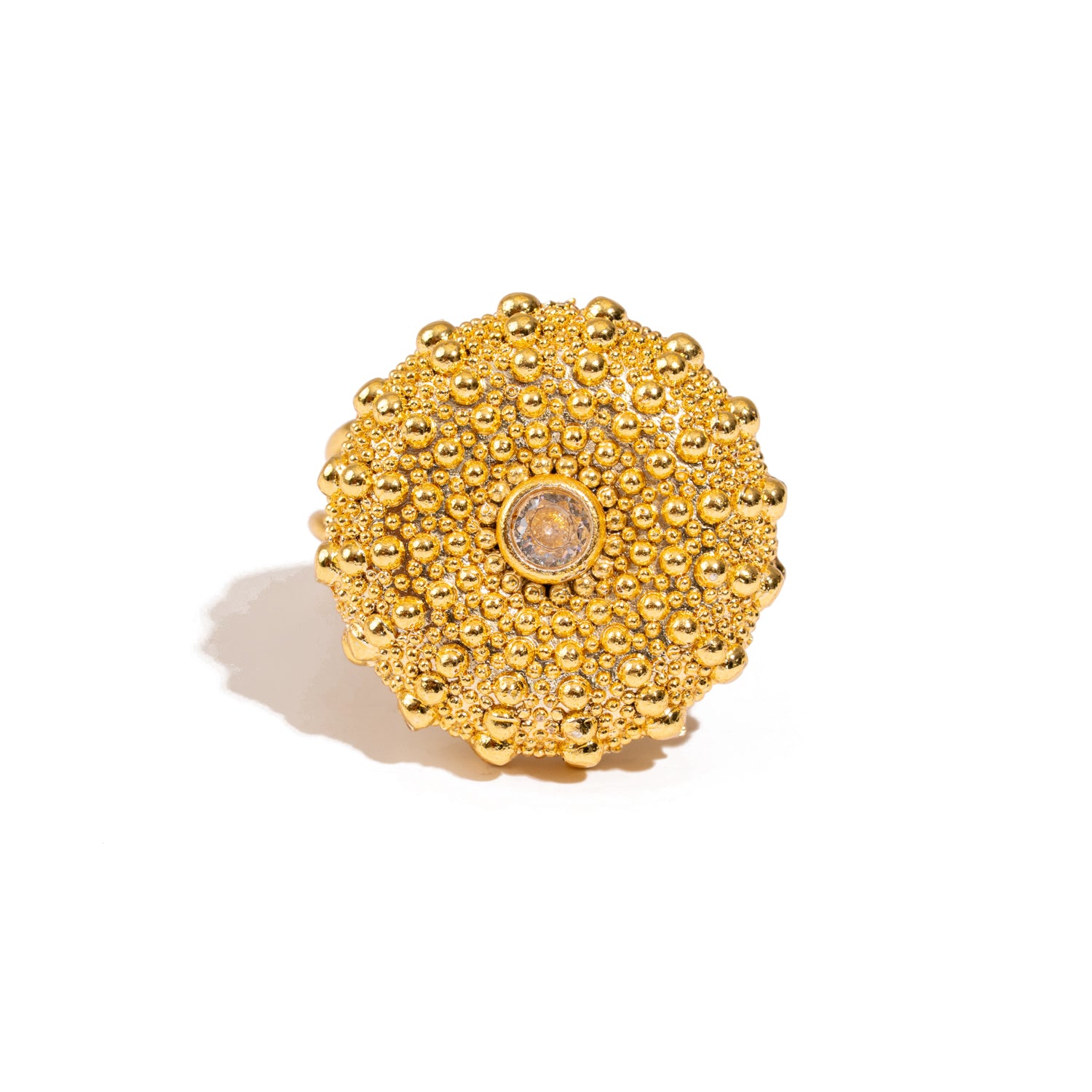 Celestial Sunburst Gold Adjustable Ring