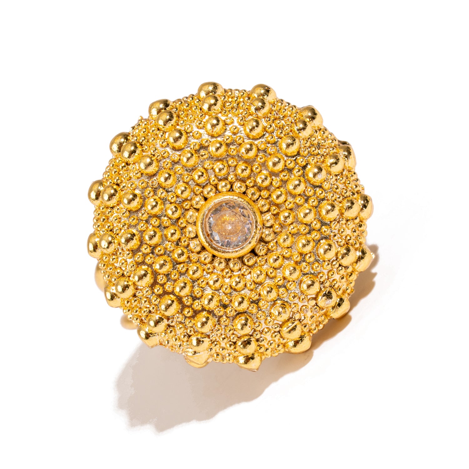 Celestial Sunburst Gold Adjustable Ring