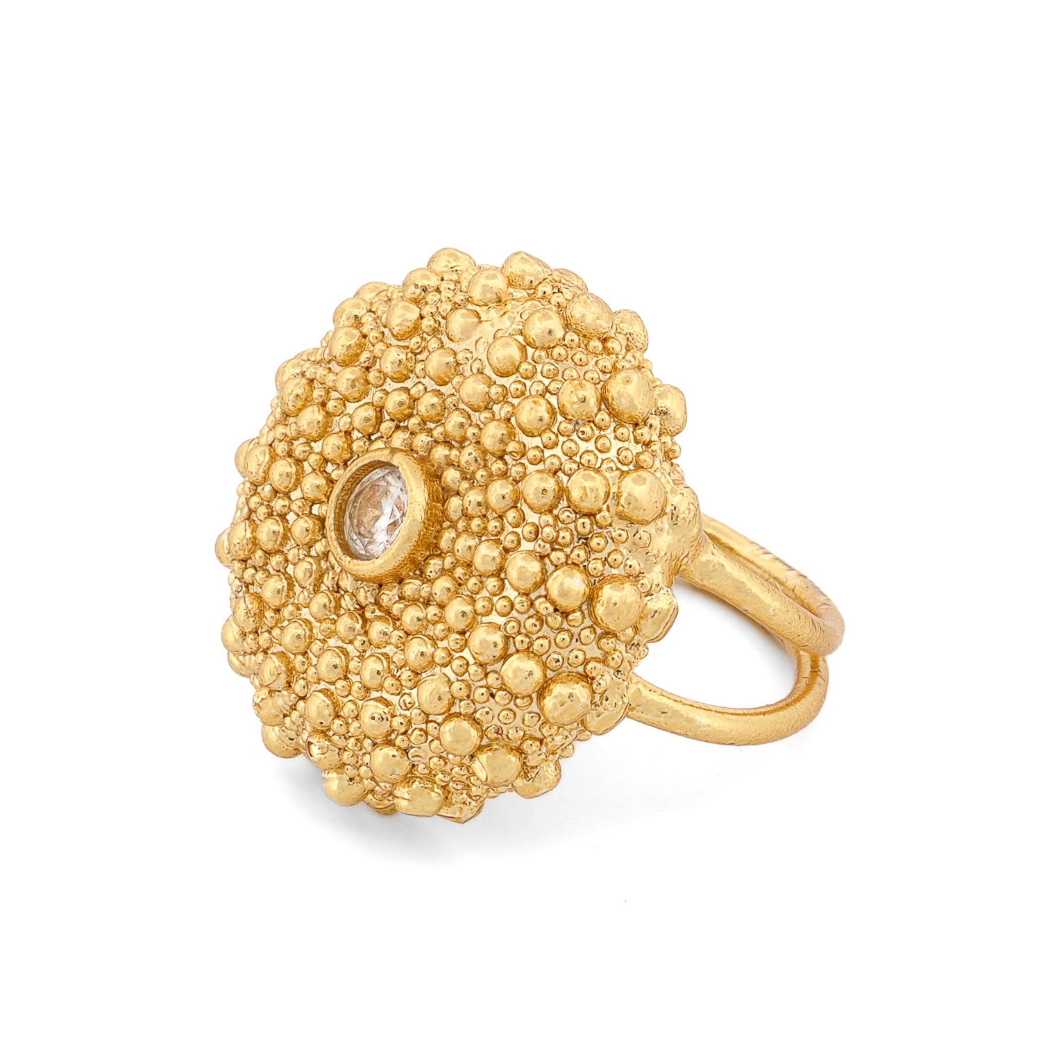 Celestial Sunburst Gold Adjustable Ring