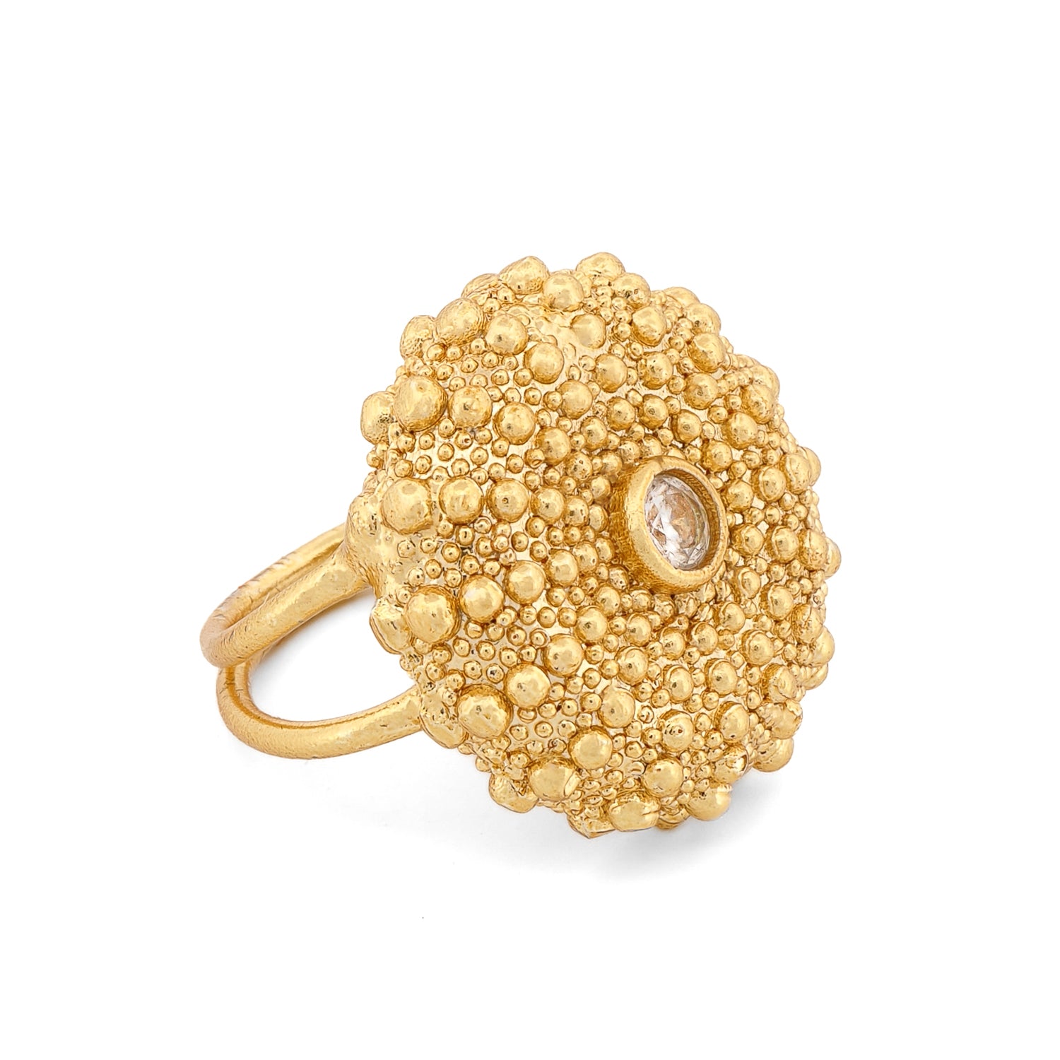 Celestial Sunburst Gold Adjustable Ring