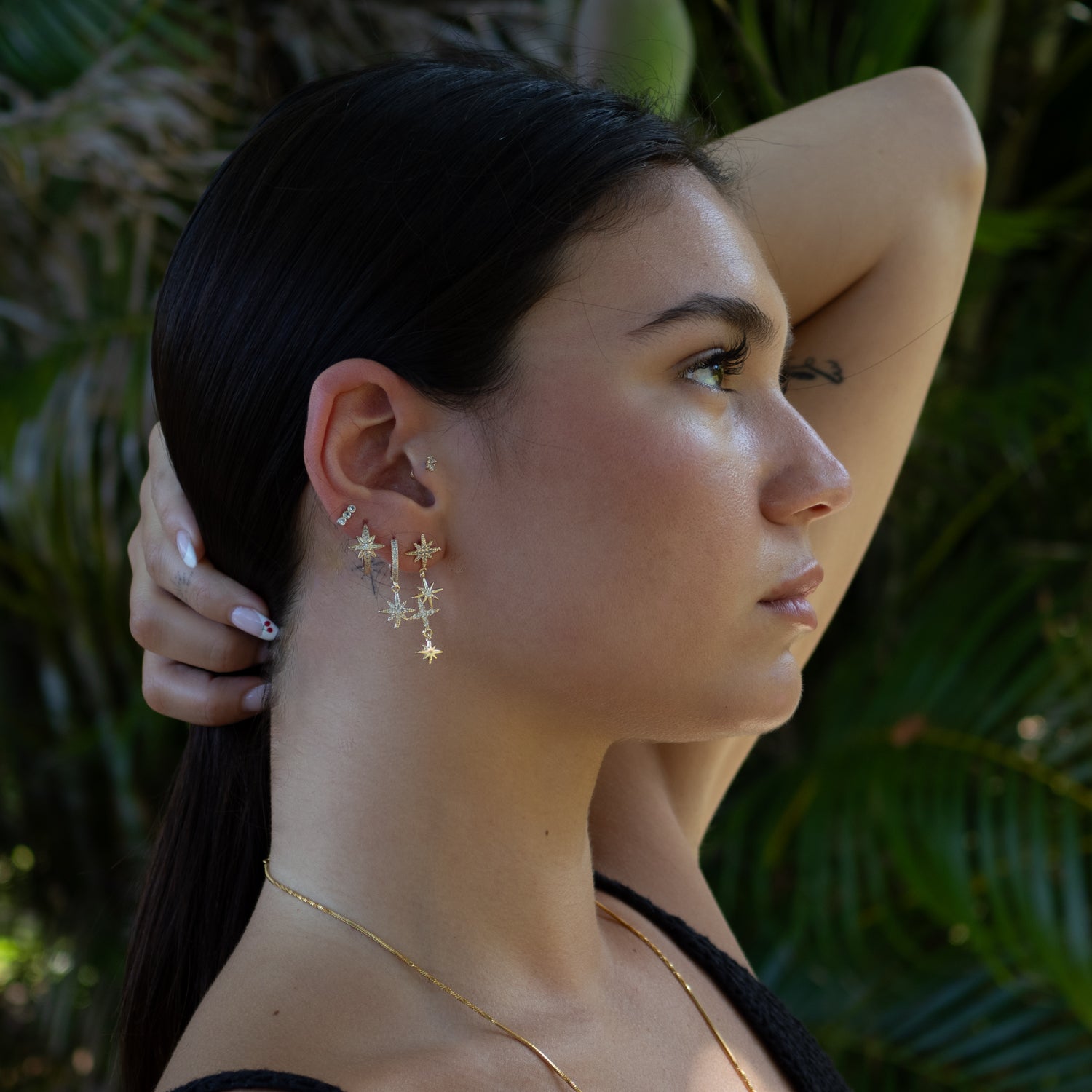 Celestial Trinity Gold & Diamond Earring Set