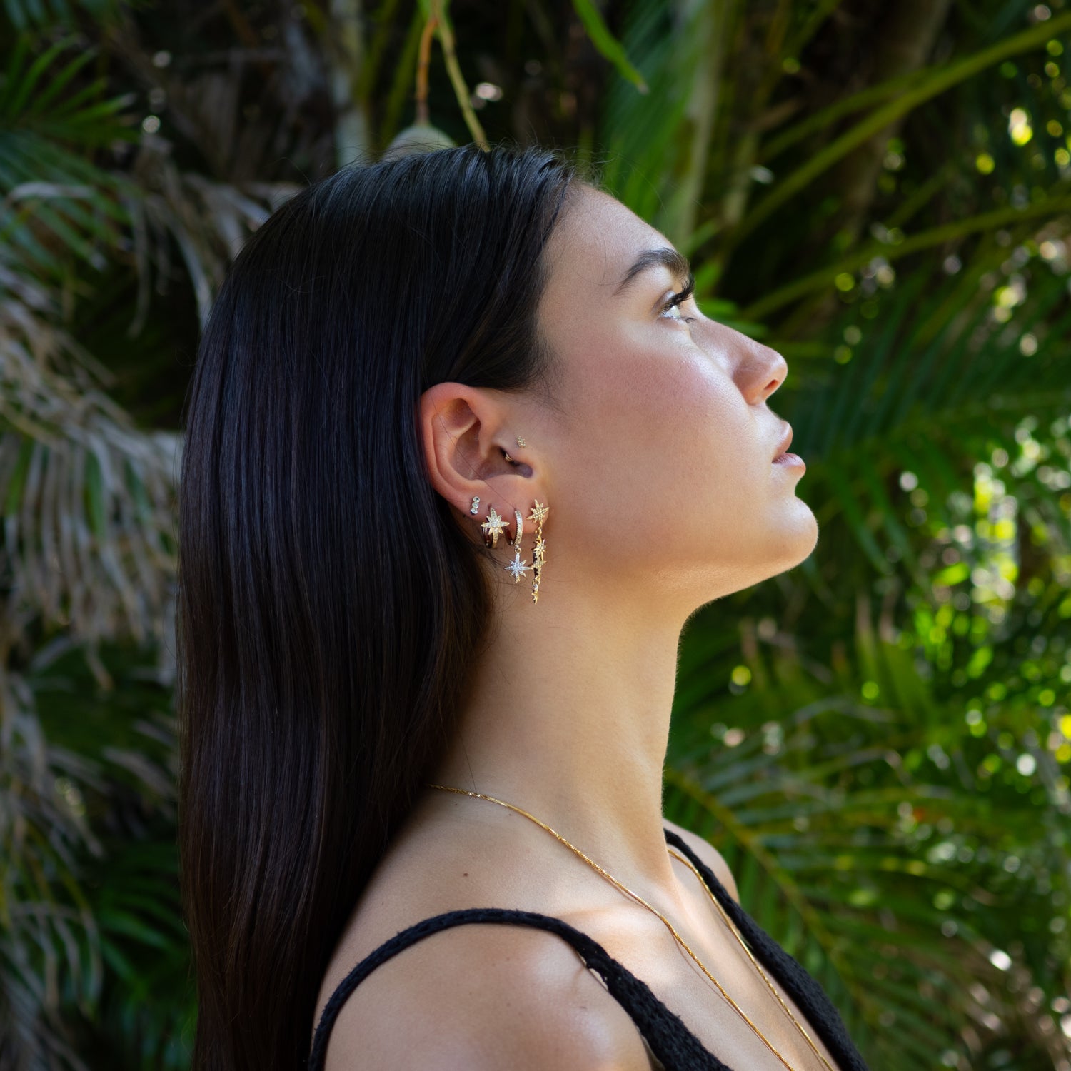Celestial Trinity Gold & Diamond Earring Set