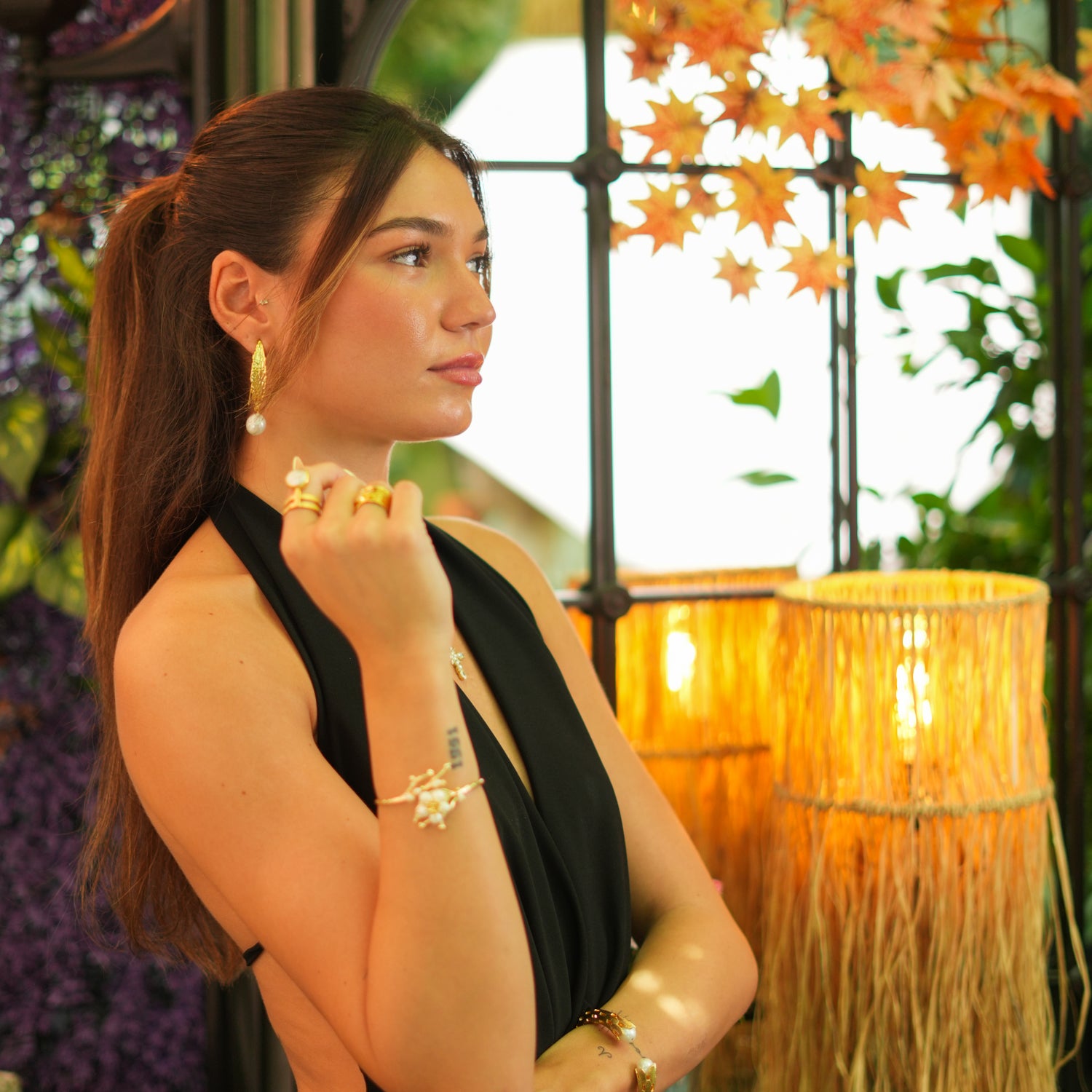 Baroque Pearl Drop Earrings with 24K Gold-Plated Crinkle Hooks for a Luxe Finish