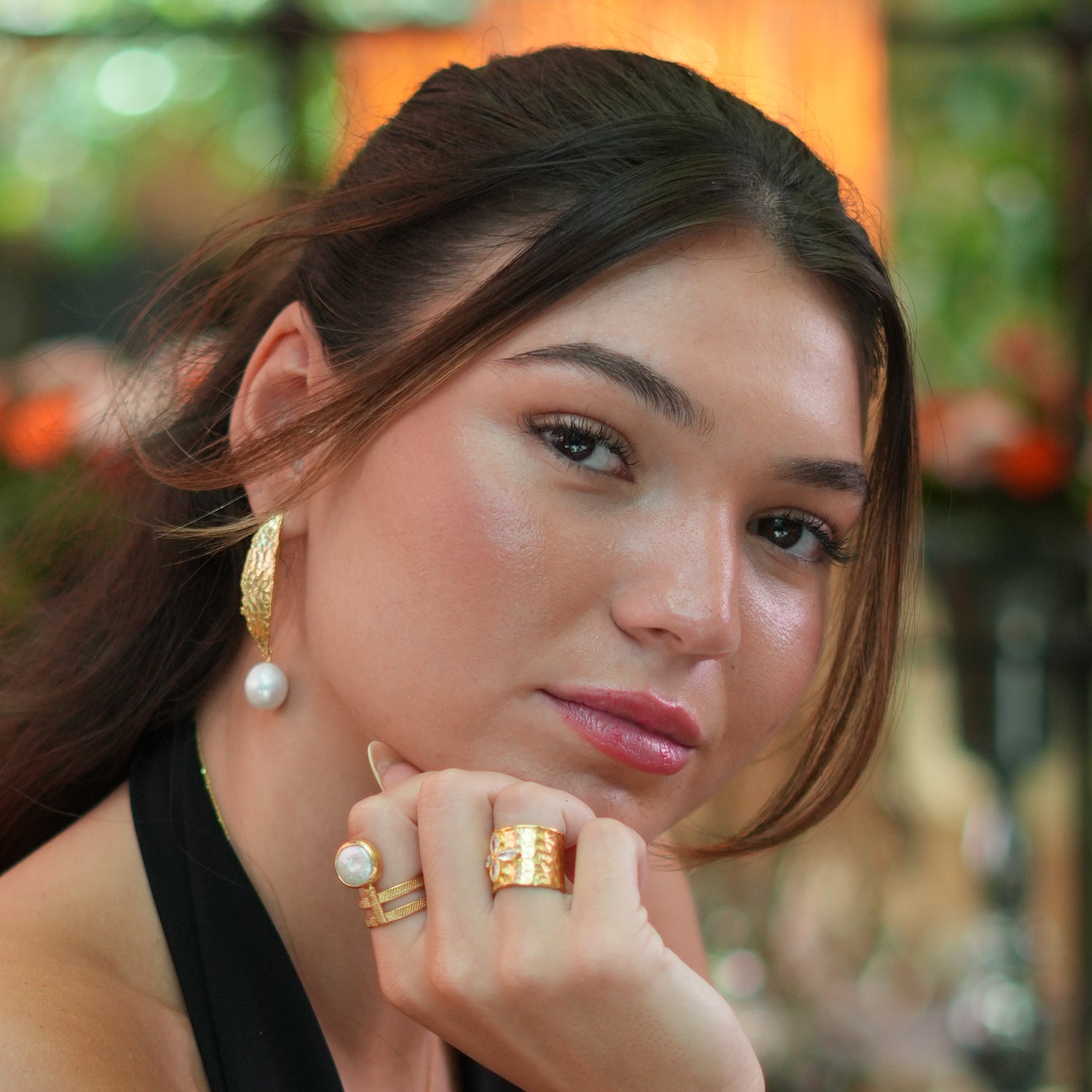 24K Gold-Plated Crinkle Hook Earrings with Baroque Pearl Drop for Luxe Appeal