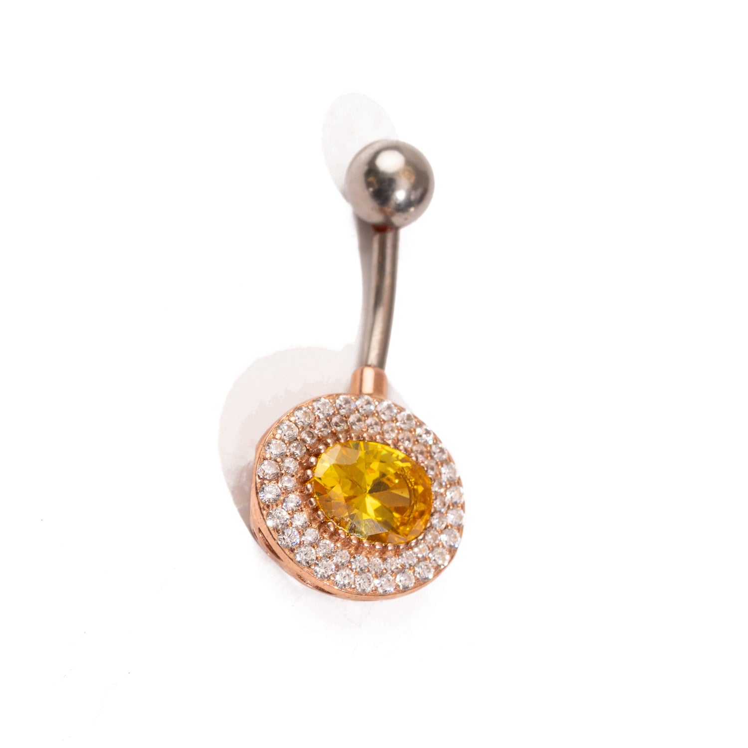Citrine Stone Belly Button Piercing