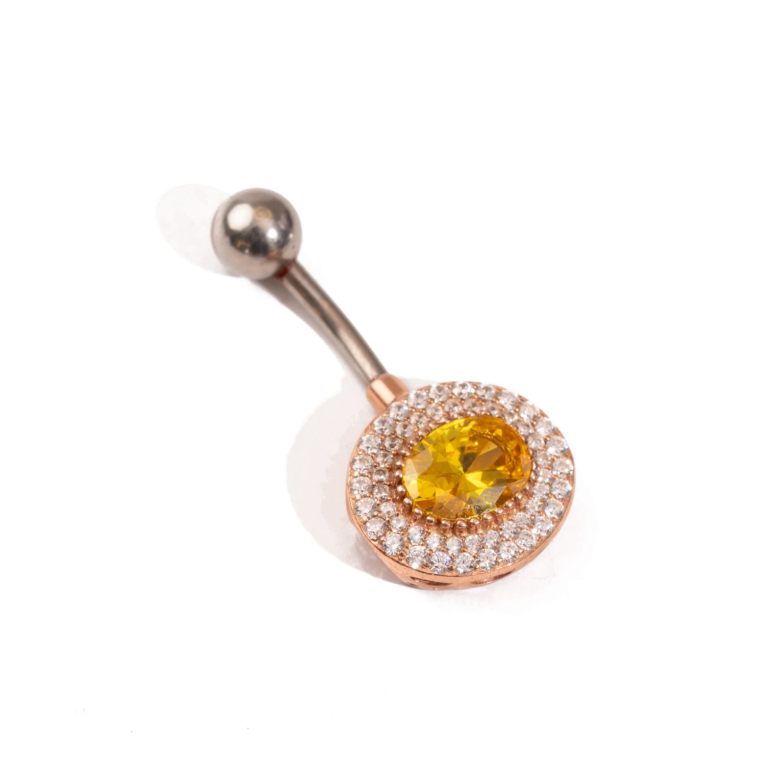 Citrine Stone Belly Button Piercing
