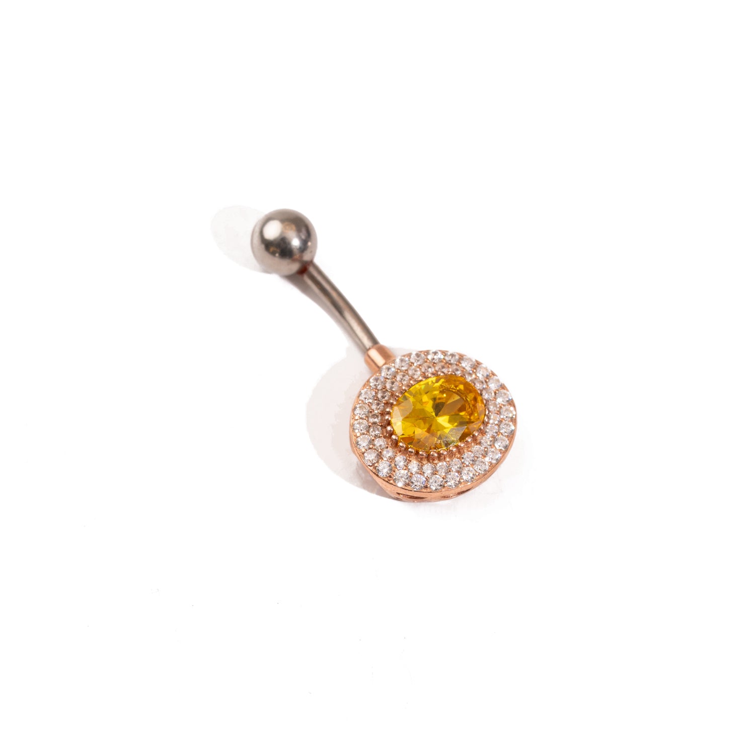 Citrine Stone Belly Button Piercing