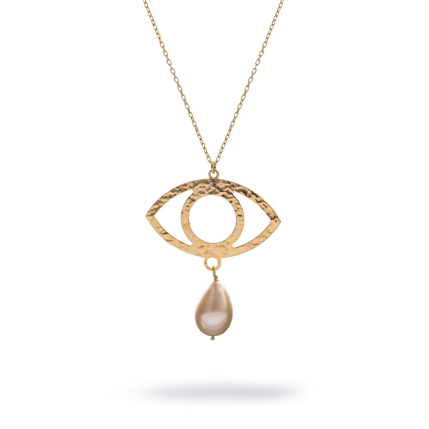 Cleopatra’s Guardian Eye Pearl Gold Necklace