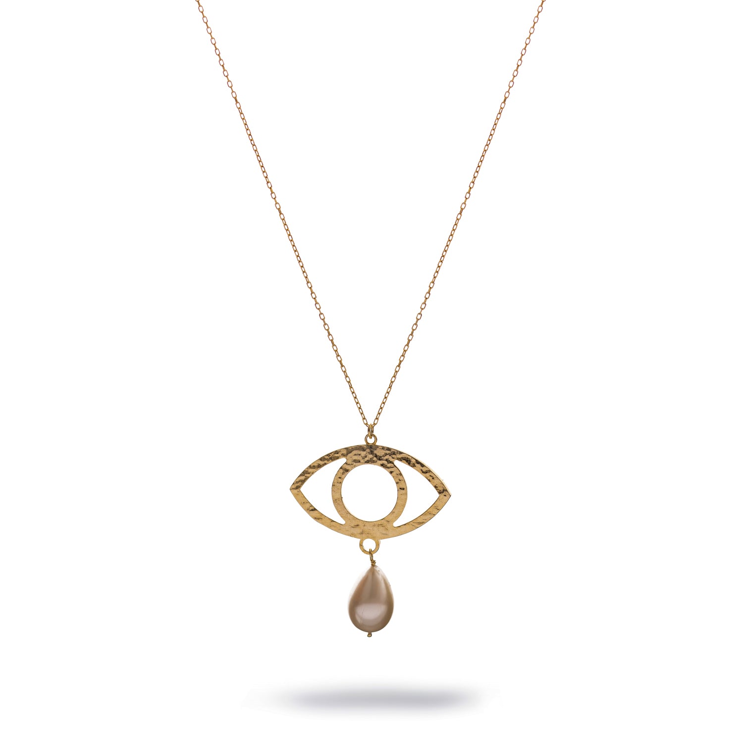 Cleopatra’s Guardian Eye Pearl Gold Necklace