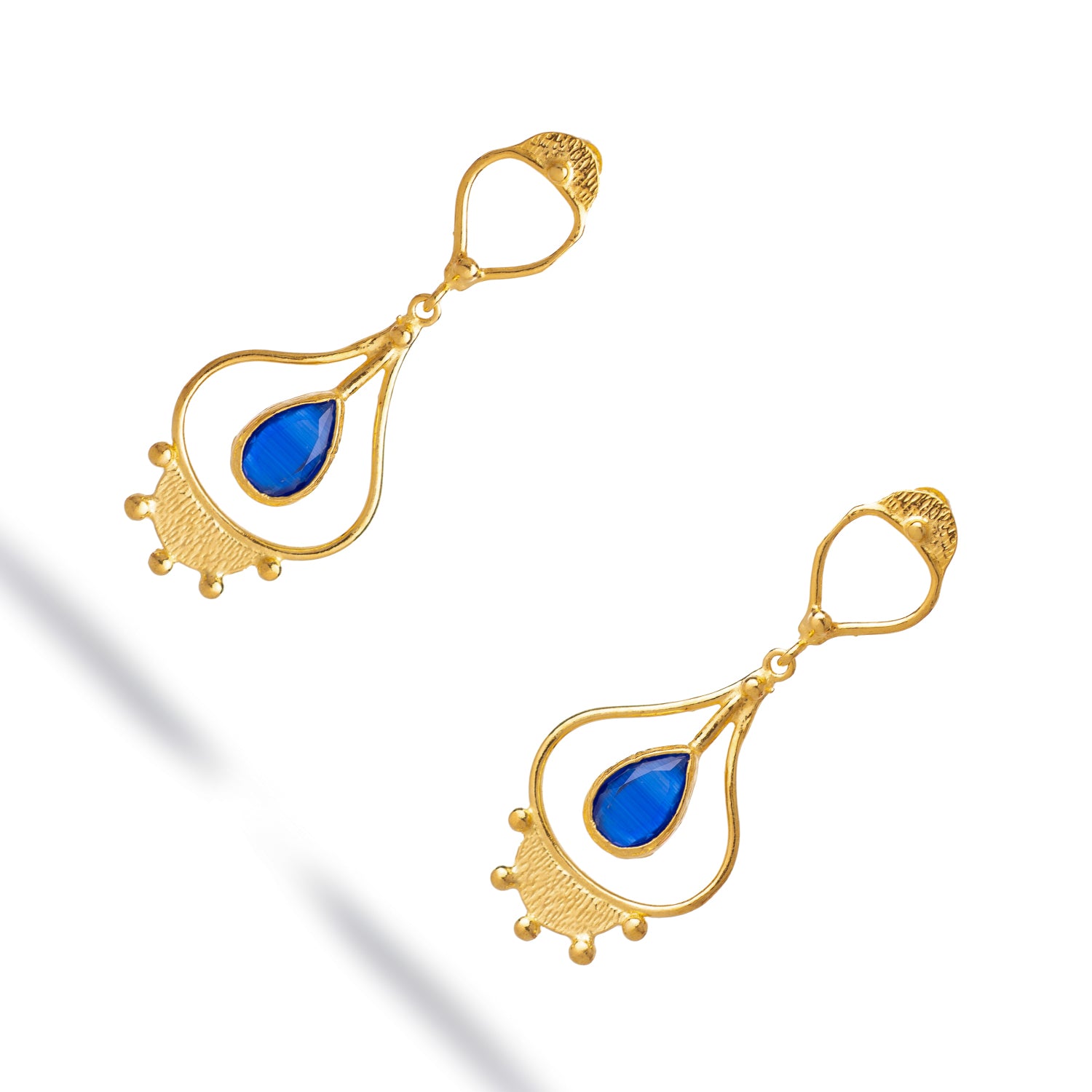 Cleopatra’s Sapphire Tears Gold Earrings