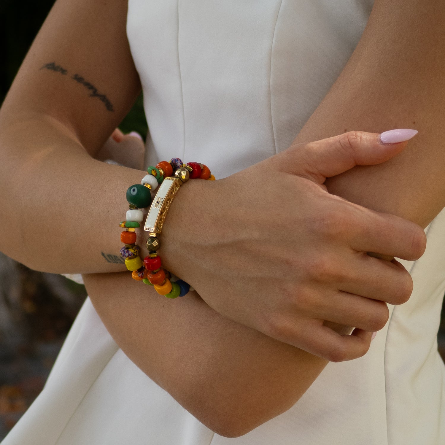 Stretch bracelet set combining spiritual meaning and vibrant summer colors