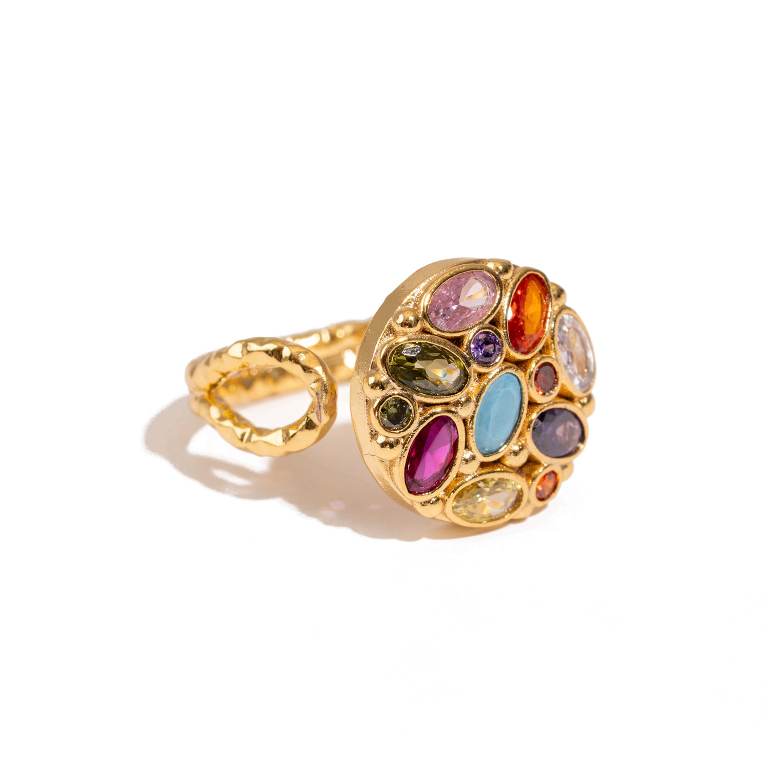 Cosmic Energy Multi Gemstone Adjustable Ring