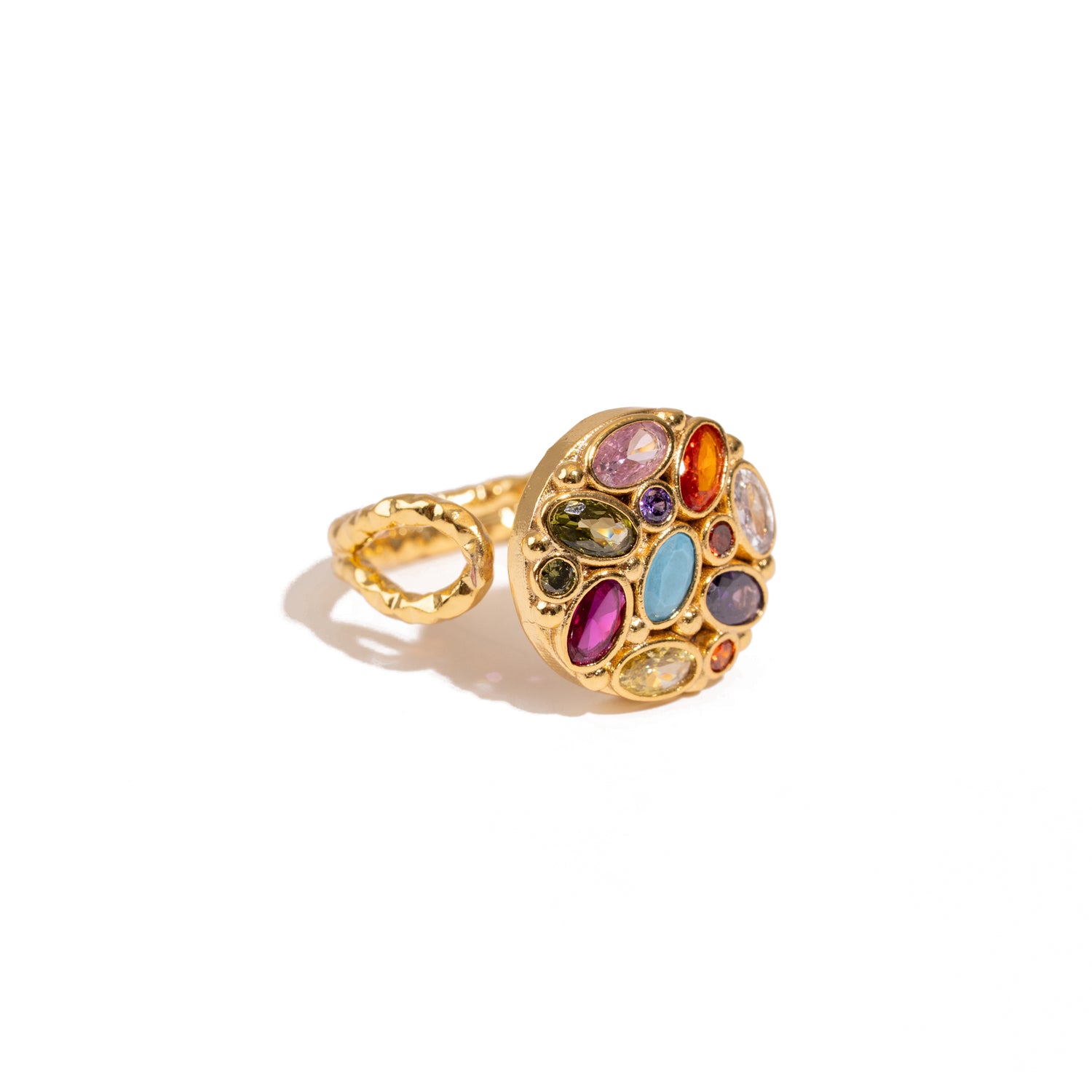 Cosmic Energy Multi Gemstone Adjustable Ring