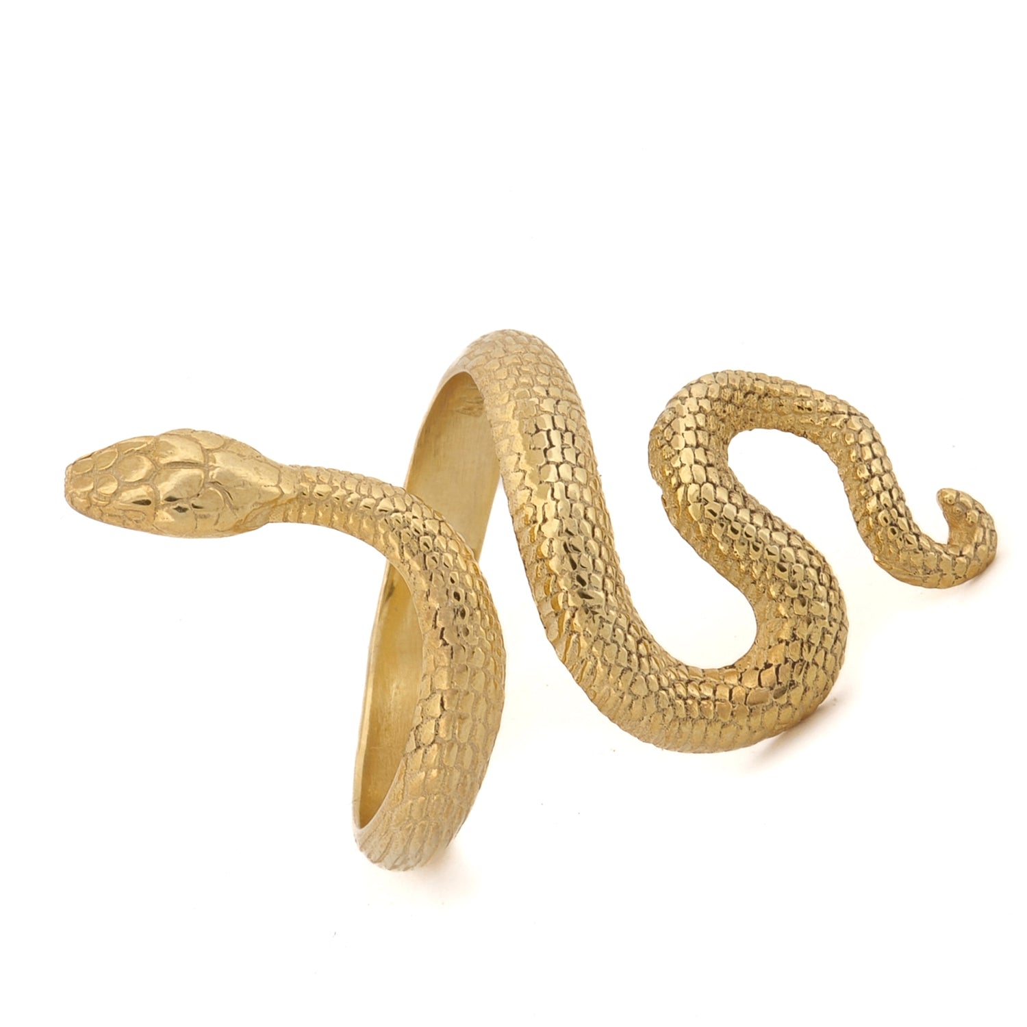 Handcrafted Cycle of Life Snake Ring in gold vermeil, designed for those embracing transformation and personal growth.