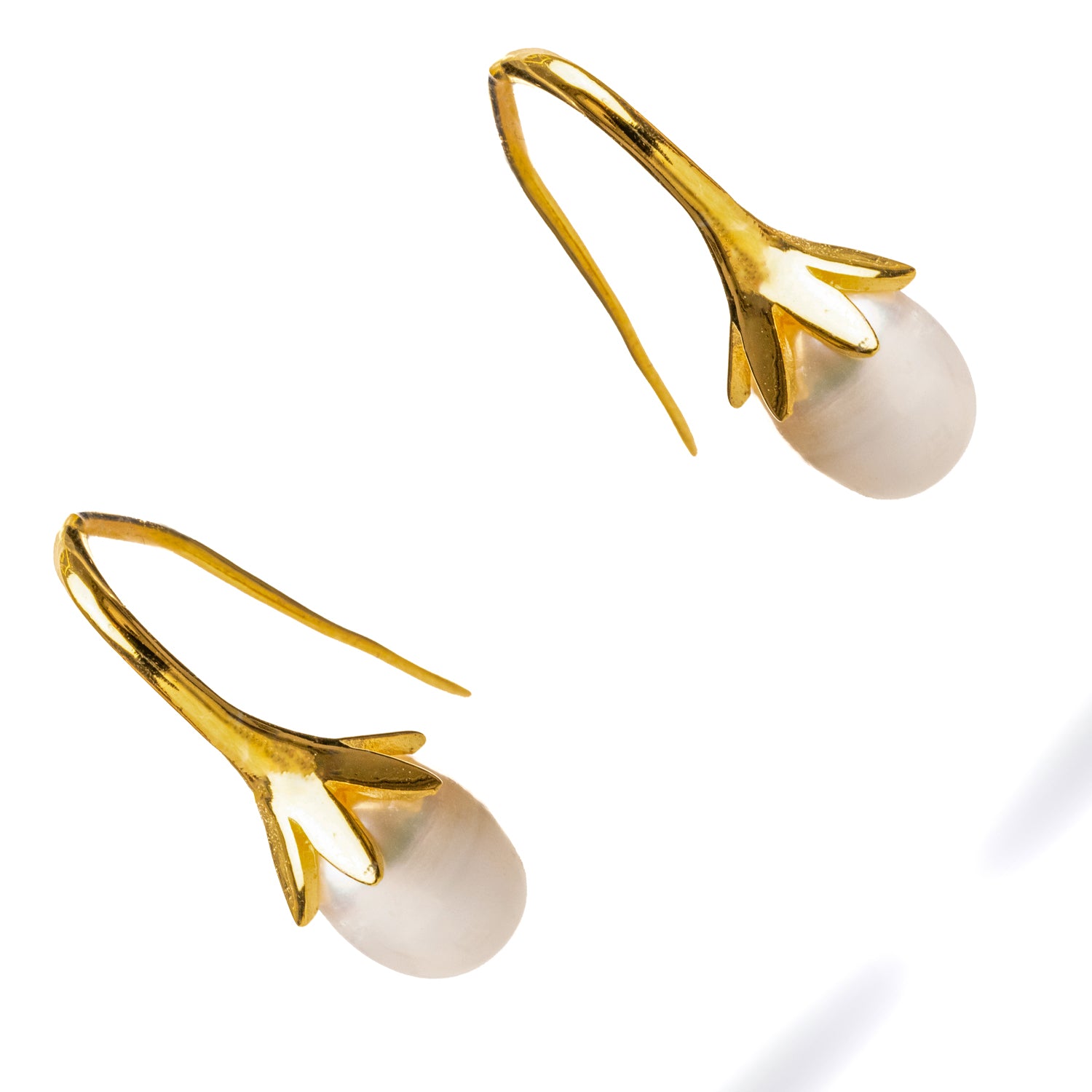 Dainty 18K Gold-Plated Earrings with Pearl for Sophisticated, Minimalist Design