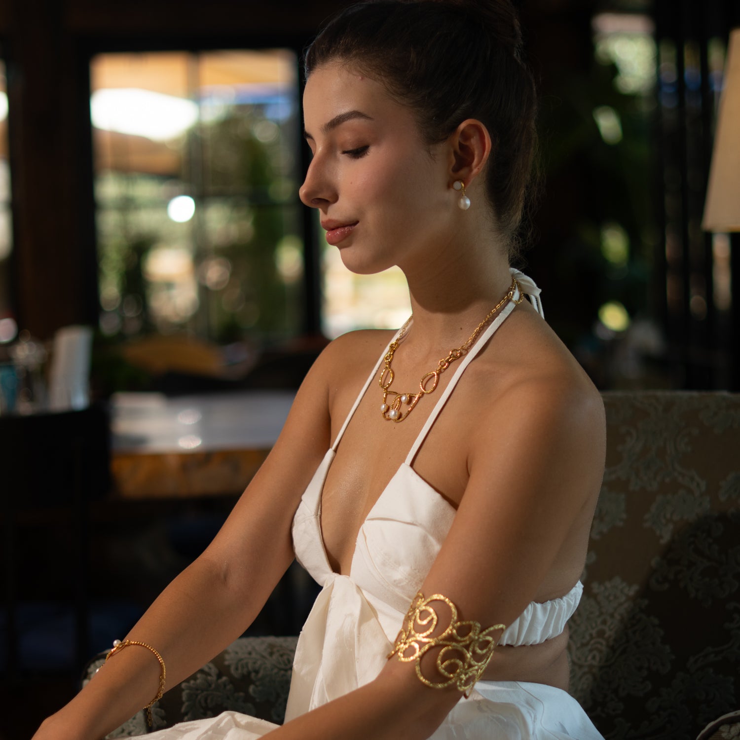 Delicate Pearl & Gold Earrings