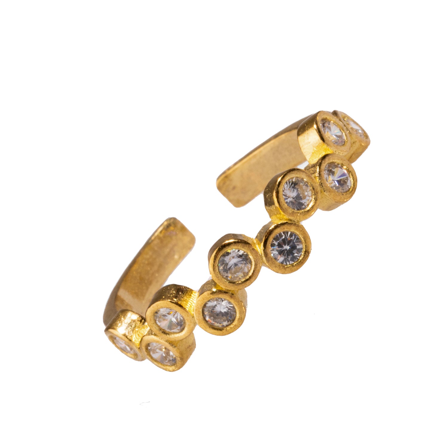 Minimalist Gold Ring with Zig Zag Design and Cz Diamonds for Everyday Elegance
