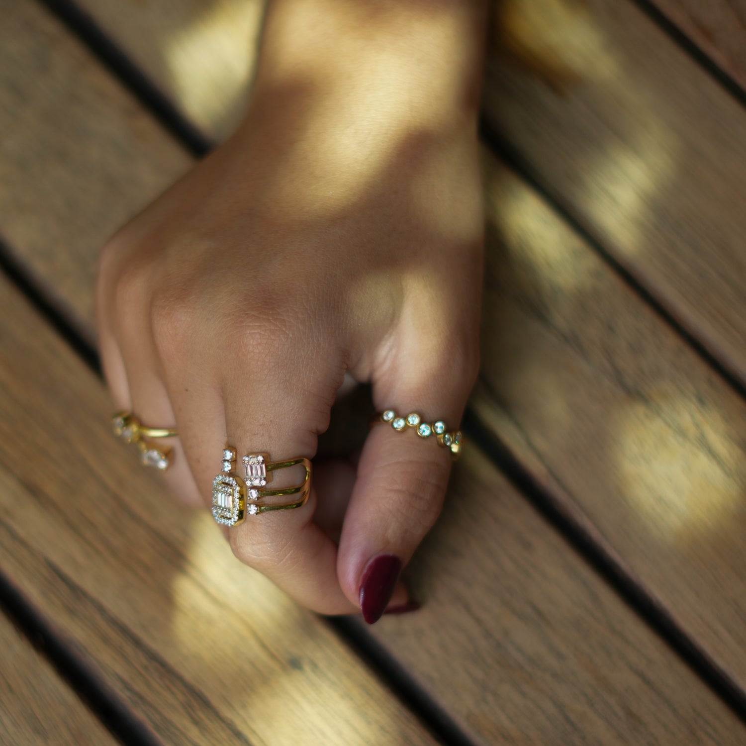 Stackable Adjustable Ring with Unique Zig Zag Design and Sparkling Cz Diamonds