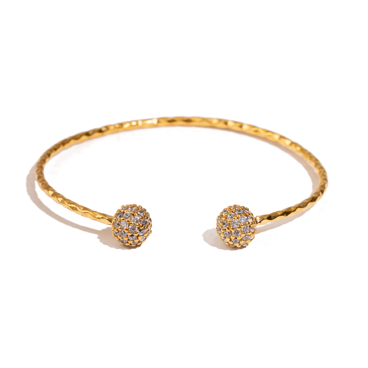 Diamond Grace Adjustable Gold Cuff Bracelet