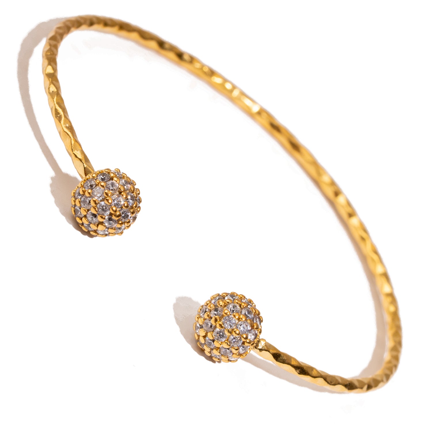 Diamond Grace Adjustable Gold Cuff Bracelet