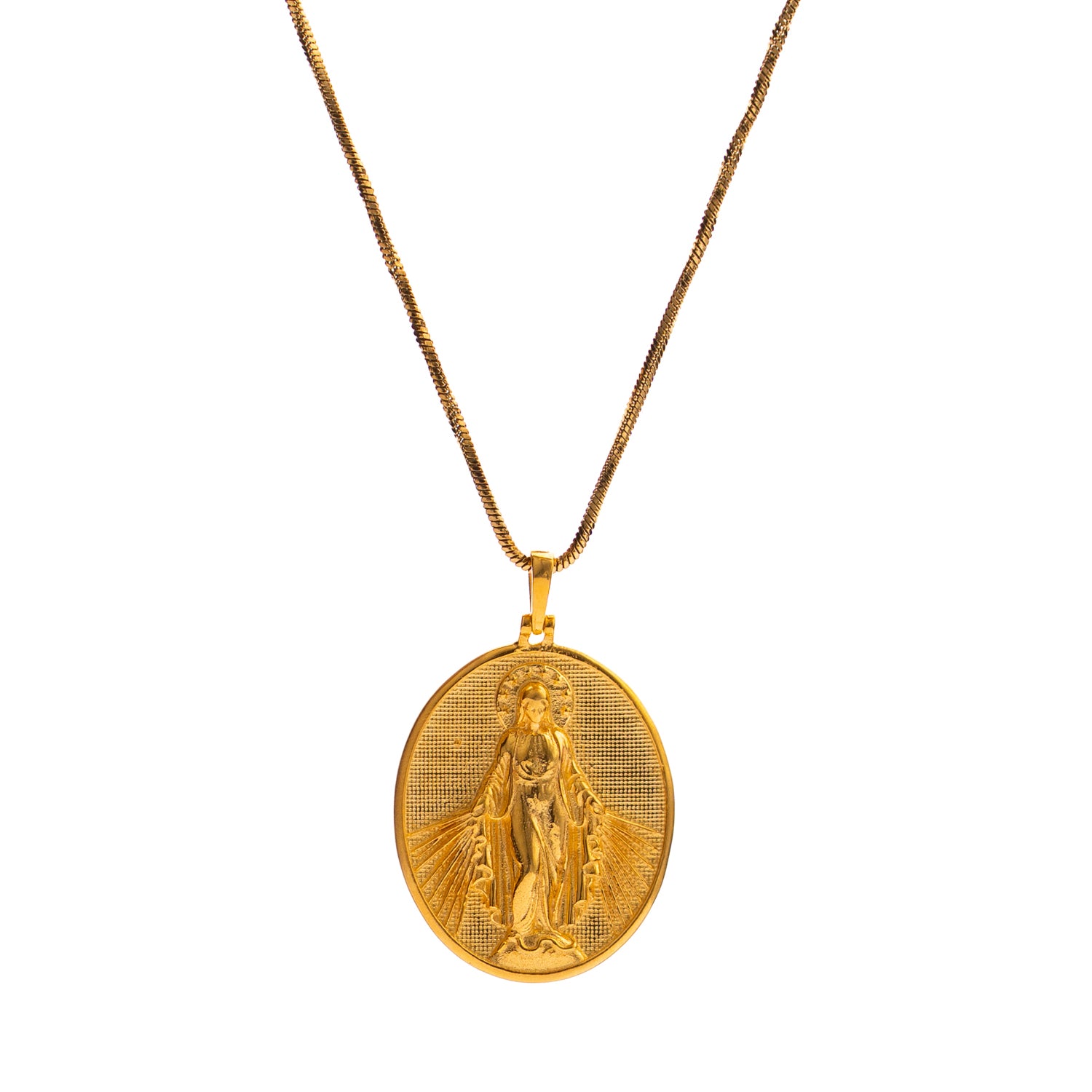 Divine Grace Virgin Mary Medallion Necklace