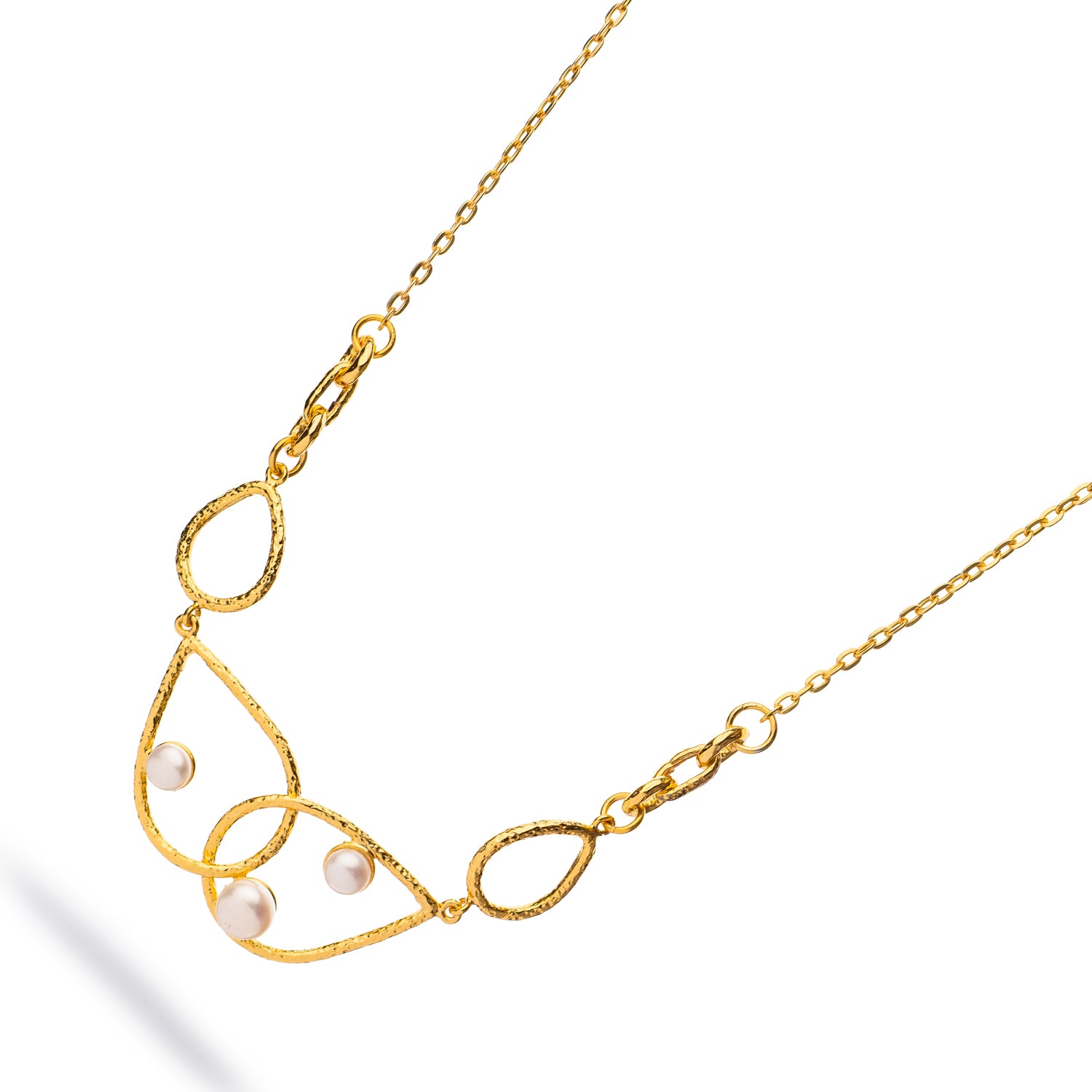 Divine Light Pearl Gold Statement Necklace