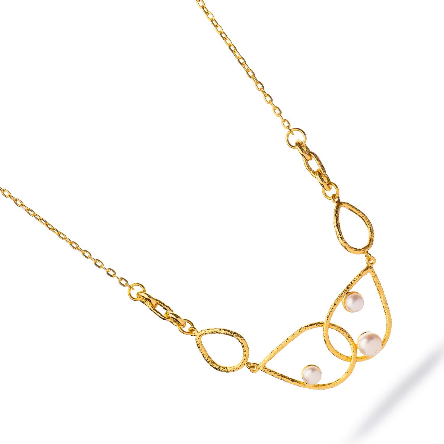 Divine Light Pearl Gold Statement Necklace