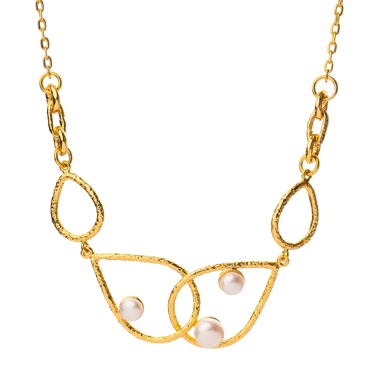 Divine Light Pearl Gold Statement Necklace