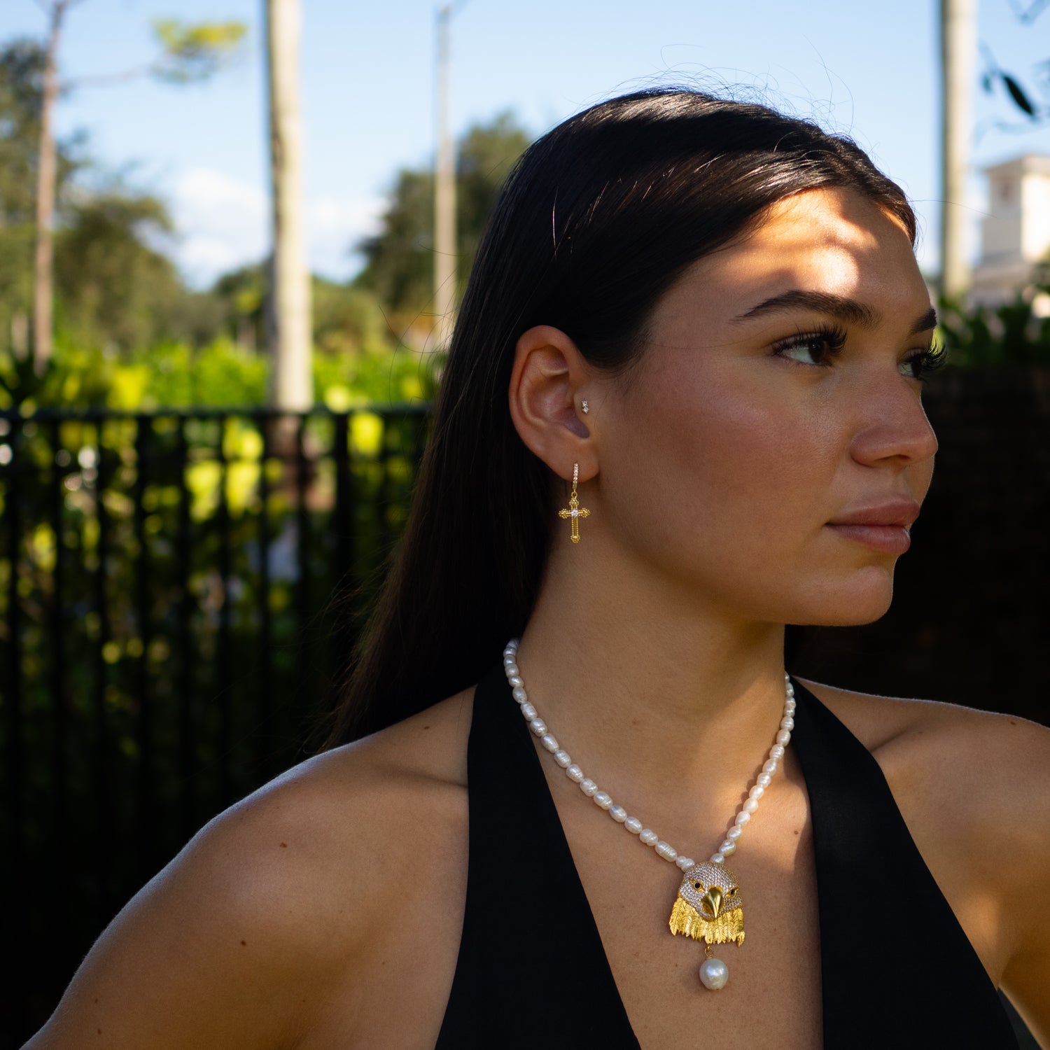Divine Spark Cross Gold Vermeil Earrings