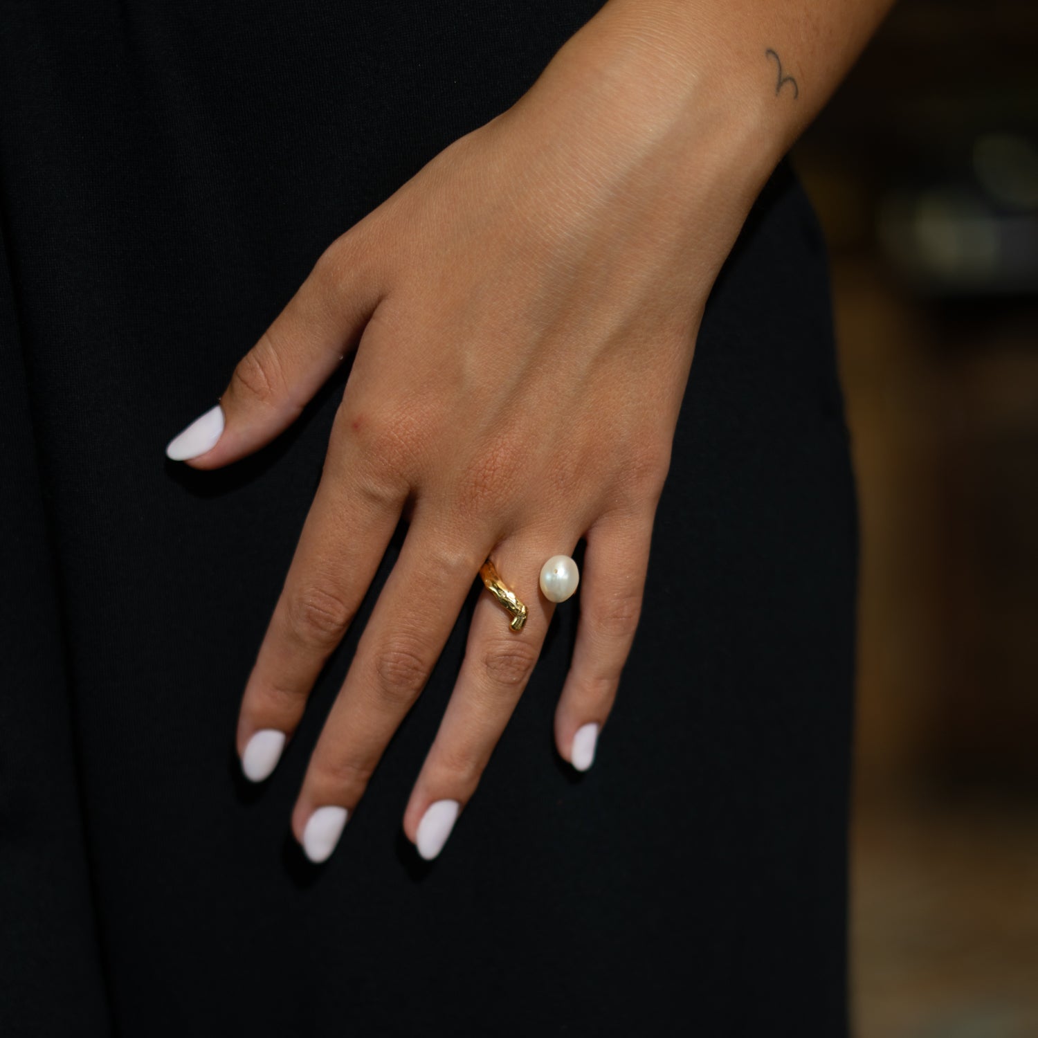 Divine Touch Pearl Gold Ring