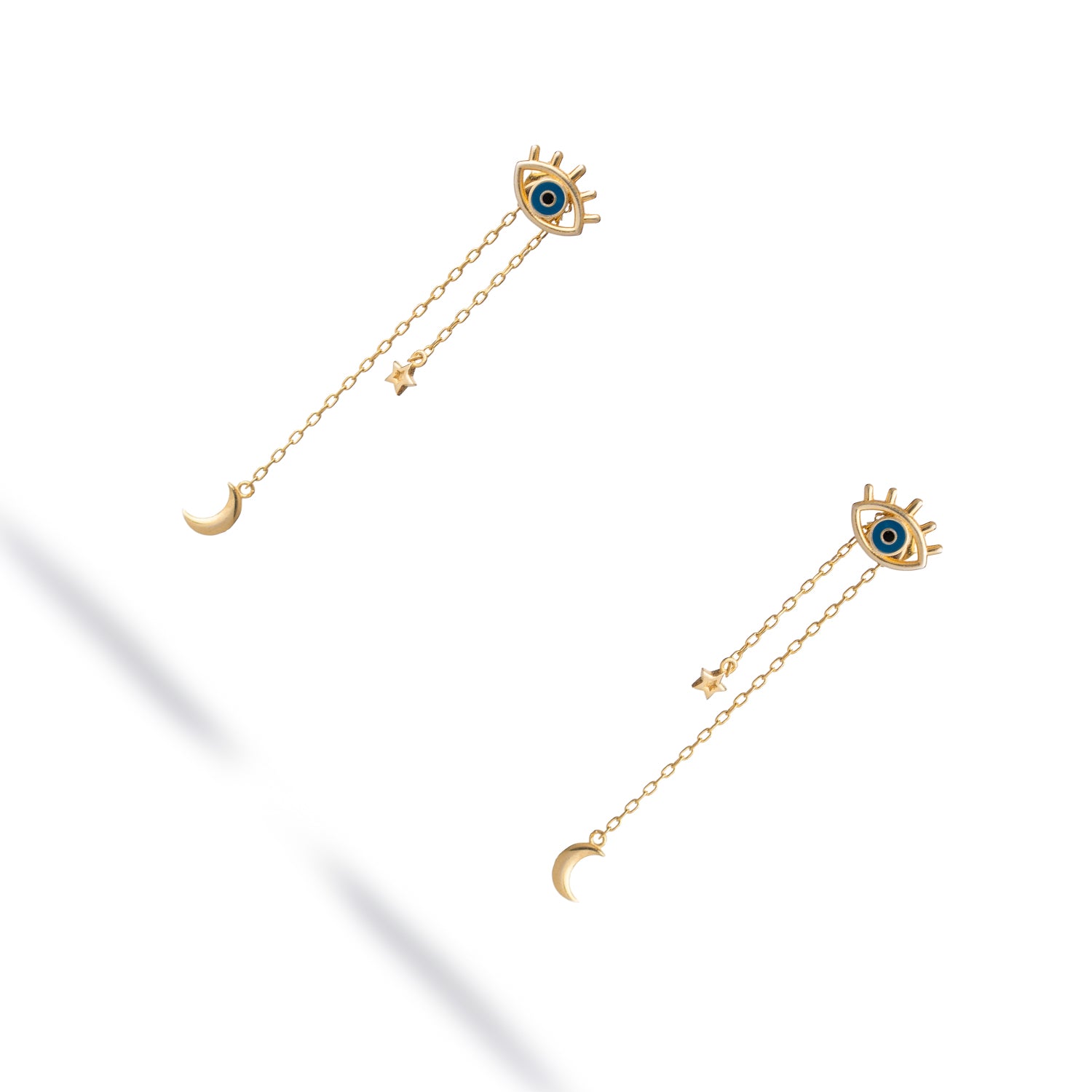 Dreamcatcher Eye Gold Earrings