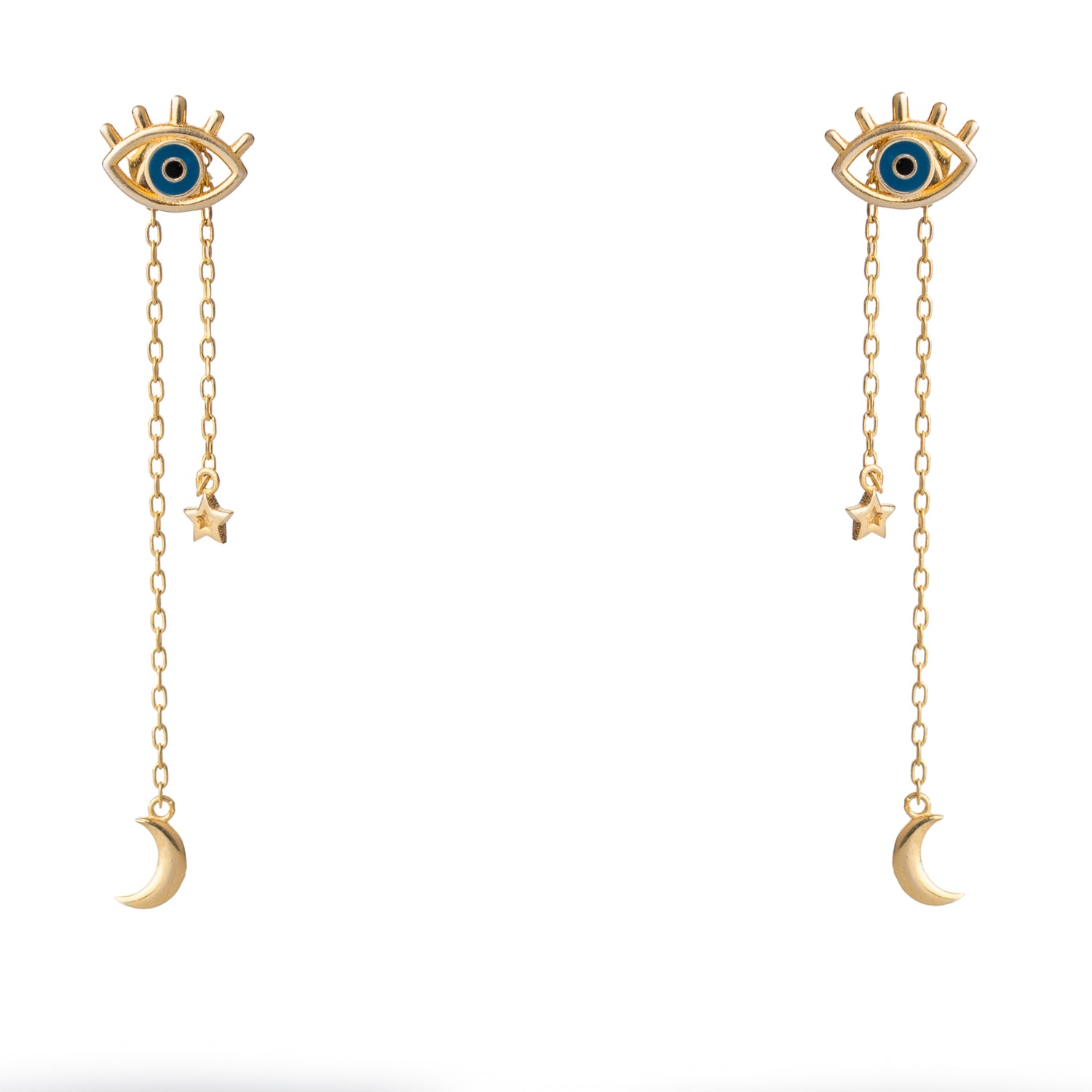 Dreamcatcher Eye Gold Earrings