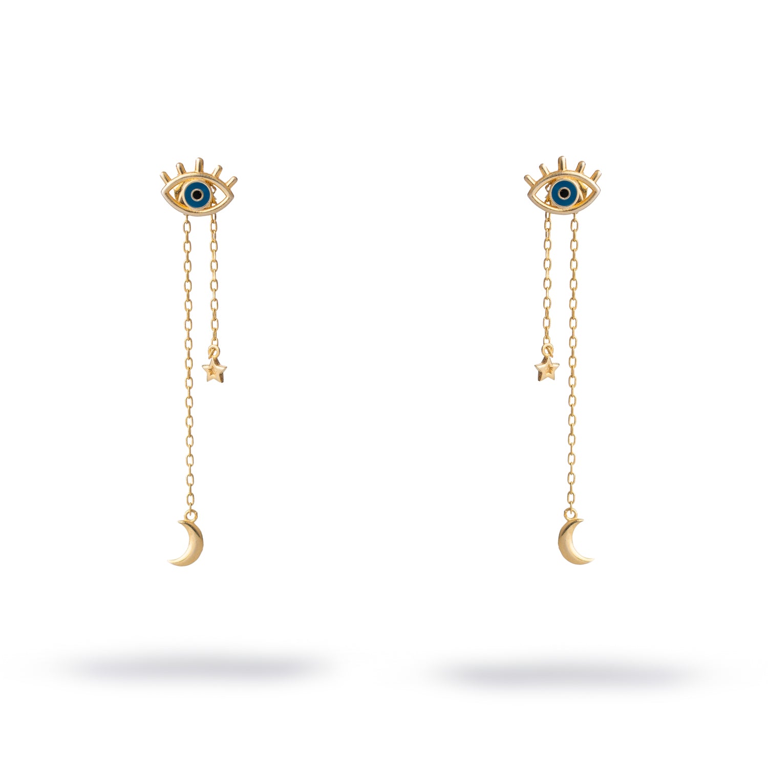 Dreamcatcher Eye Gold Earrings
