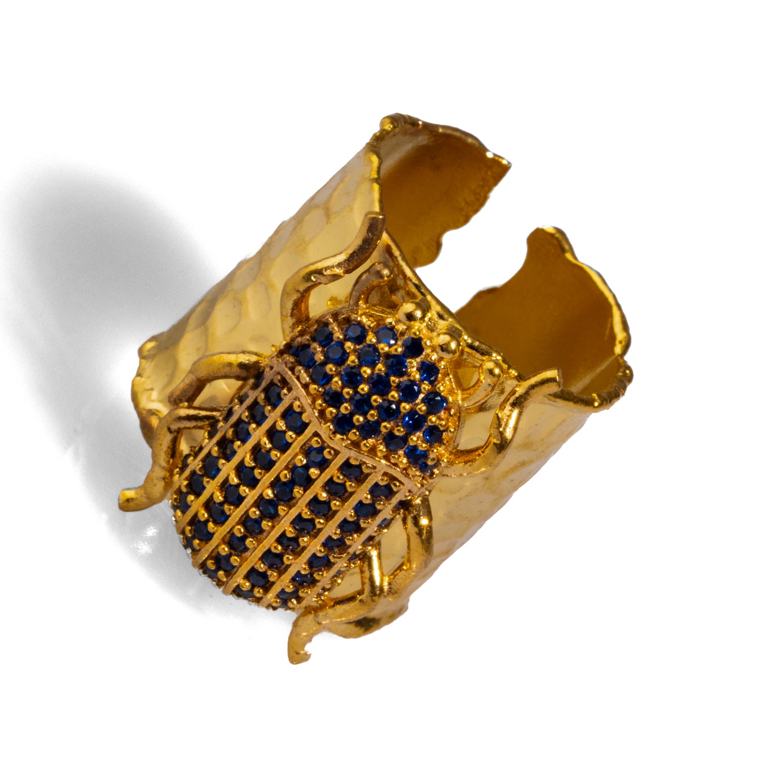 24k Gold-Plated Scarab Beetle Ring - Ancient Egyptian Symbolism in Modern Design