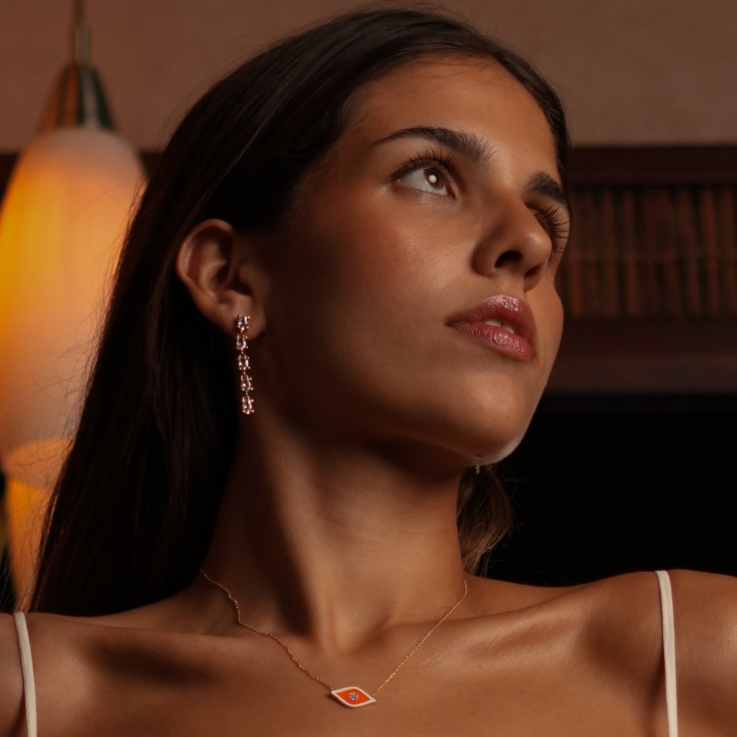 CZ Diamond Drop Earrings with 24K Gold-Plated Frames for Timeless Elegance