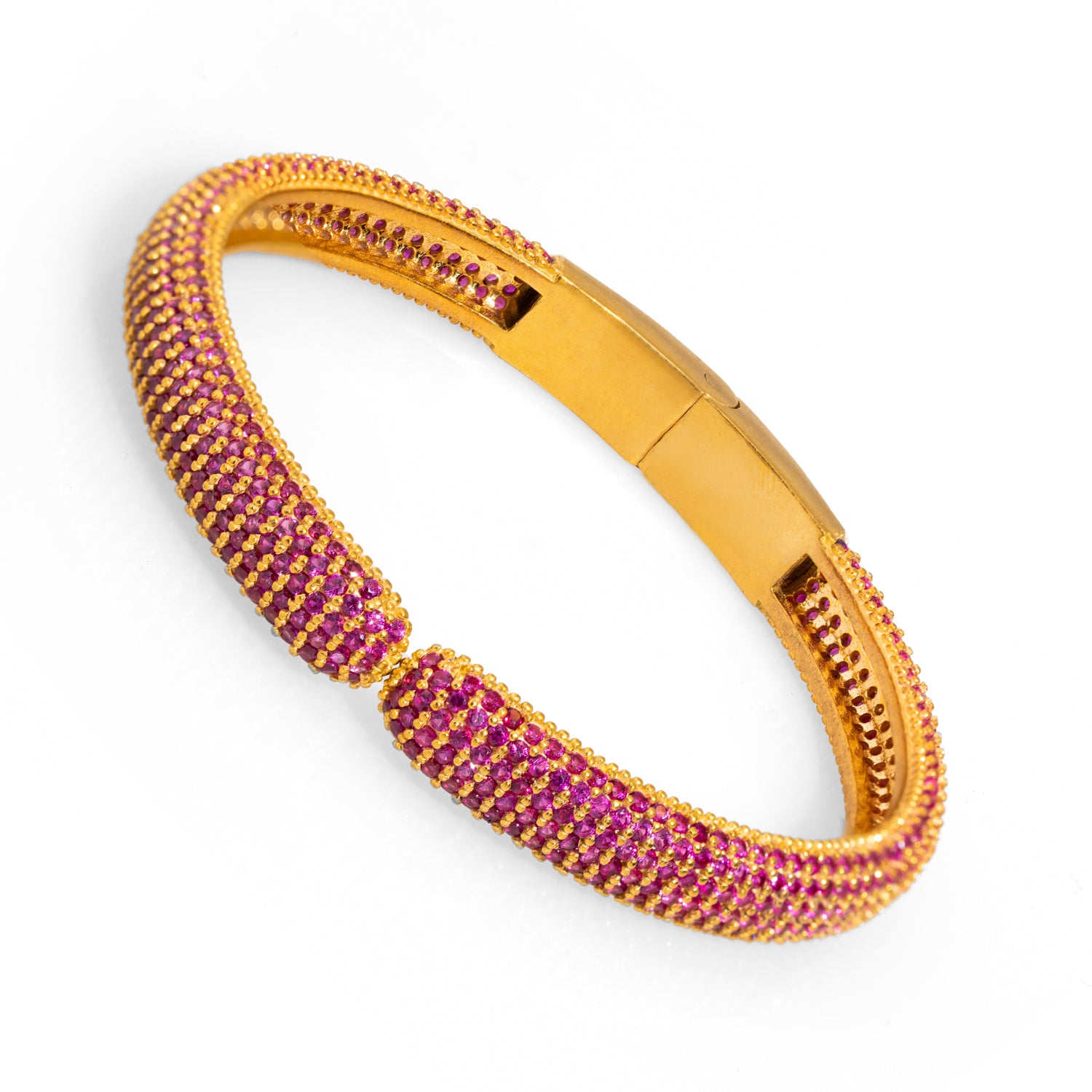 Ruby and Gold Bangle Bracelet for a Fashion-Forward, Elegant Accessory