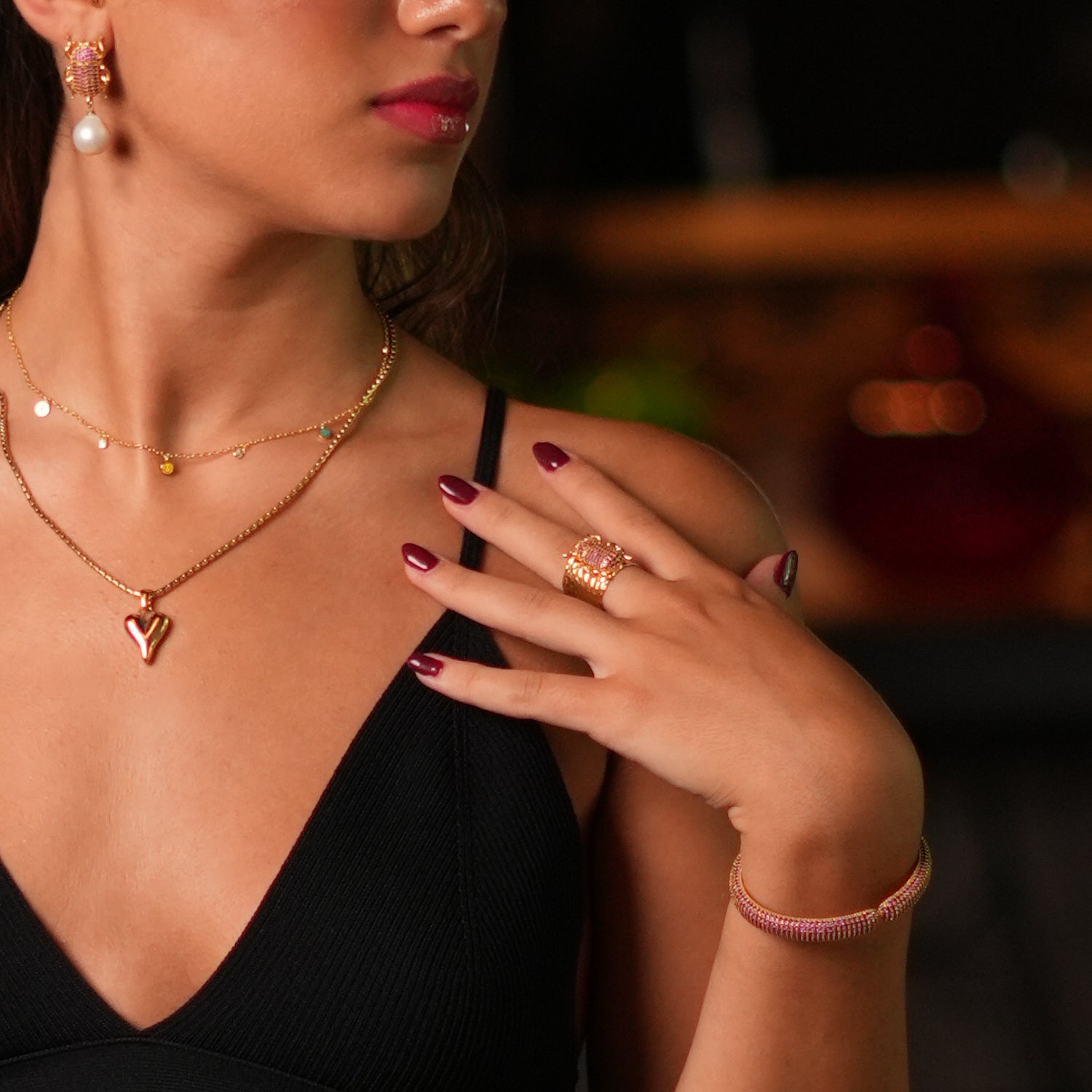 Radiant Ruby and Gold Bangle Bracelet for an Elegant, Timeless Fashion Piece