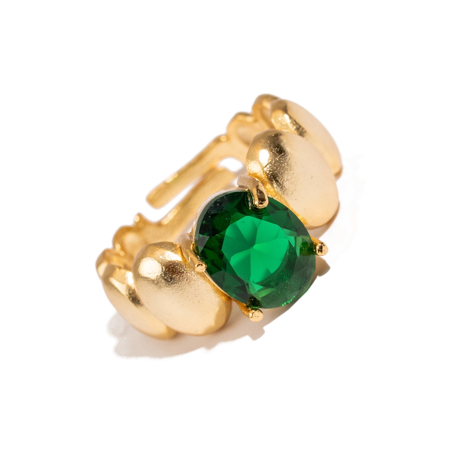 Emerald Aura Gold Adjustable Ring