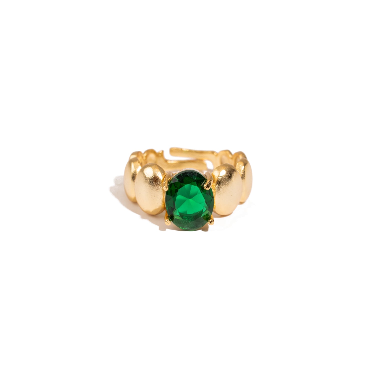 Emerald Aura Gold Adjustable Ring