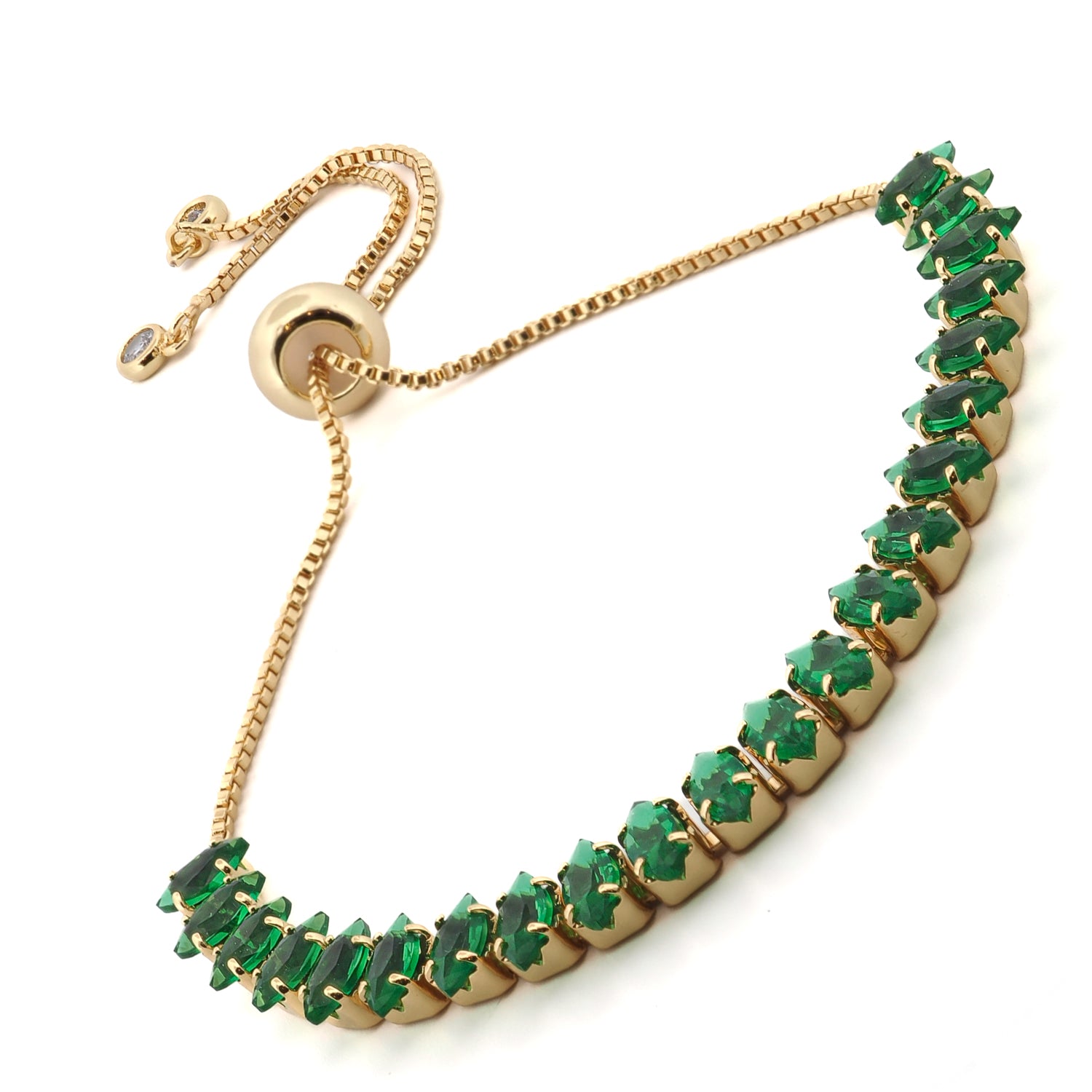 Refined adjustable bracelet with emerald-cut crystals for timeless sophistication