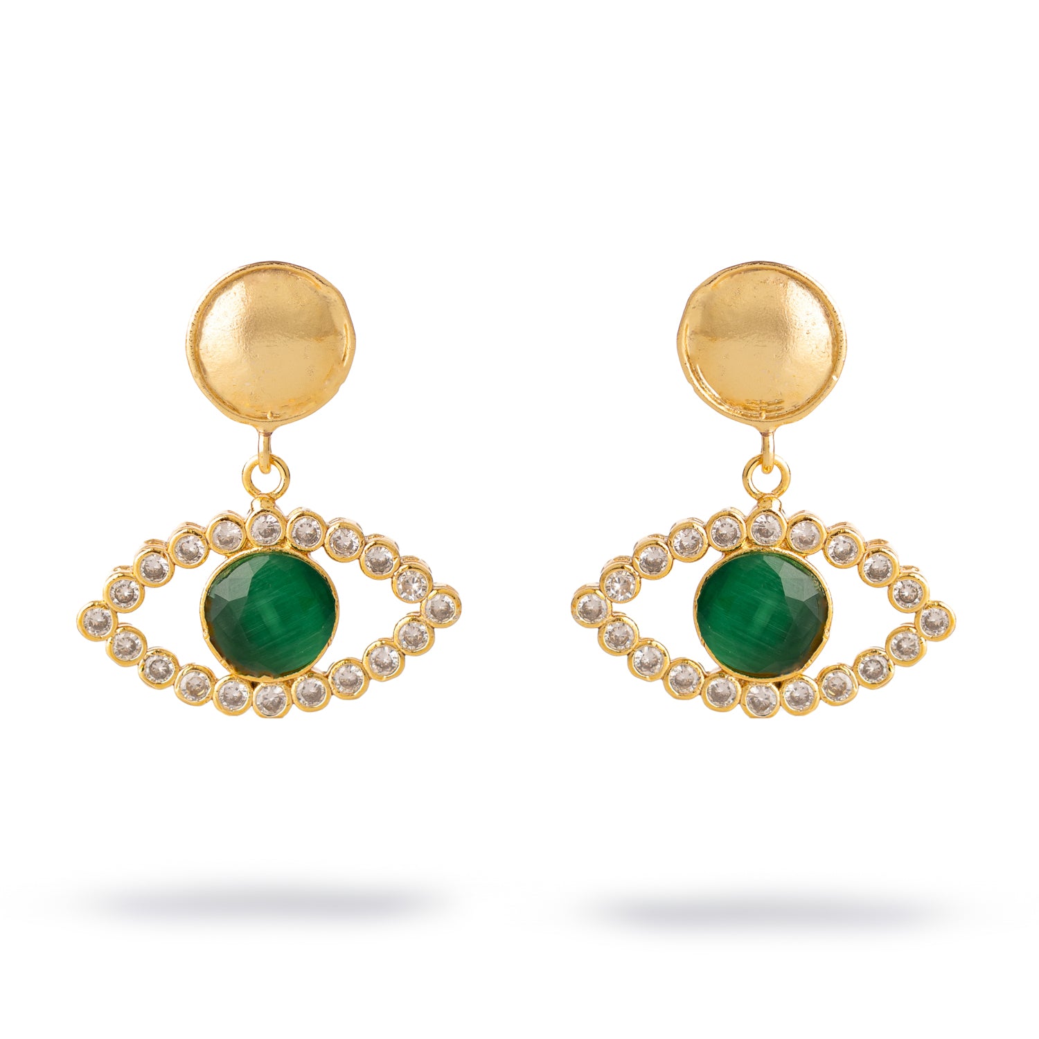 Emerald Harmony Eye Earrings