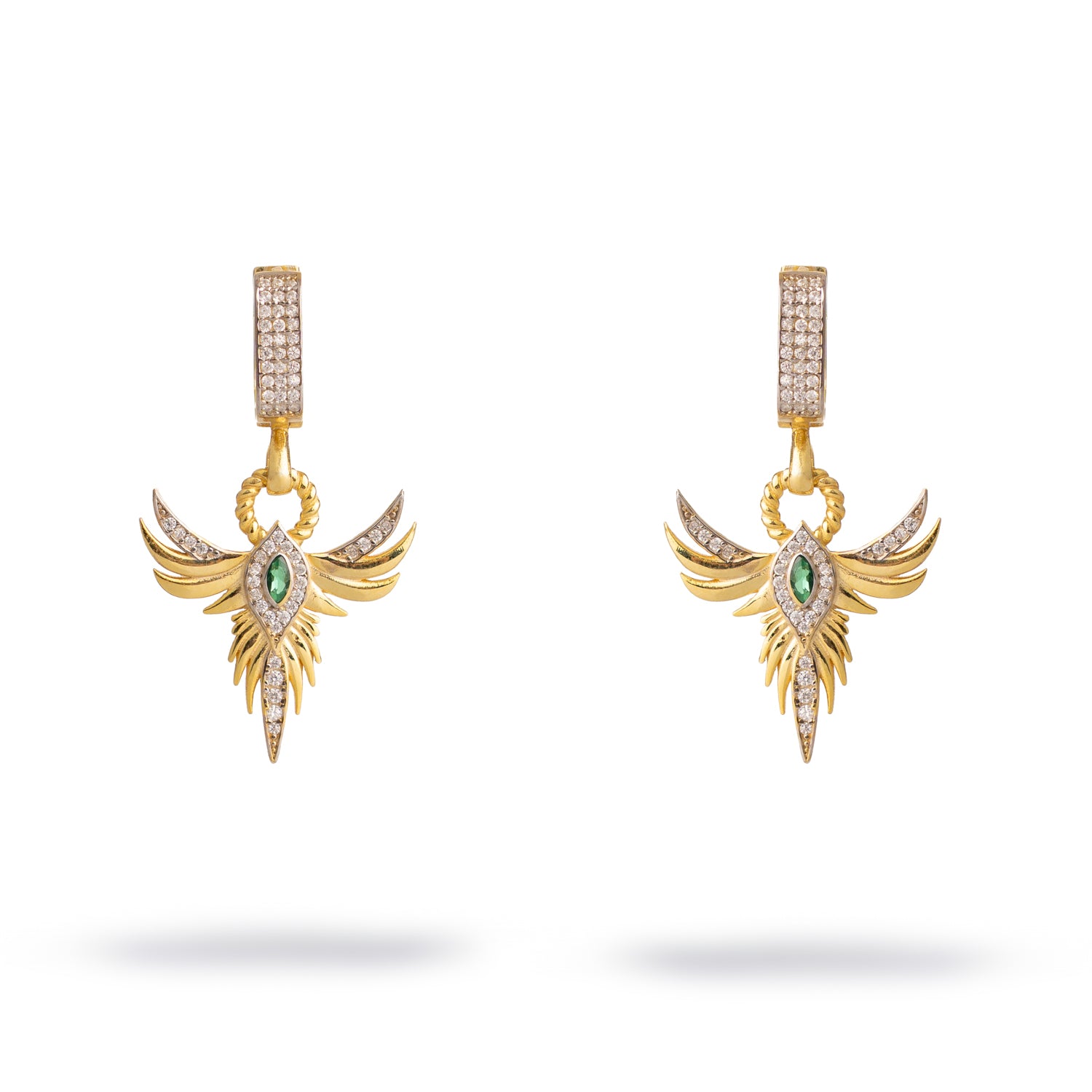Emerald Phoenix Guardian Earrings