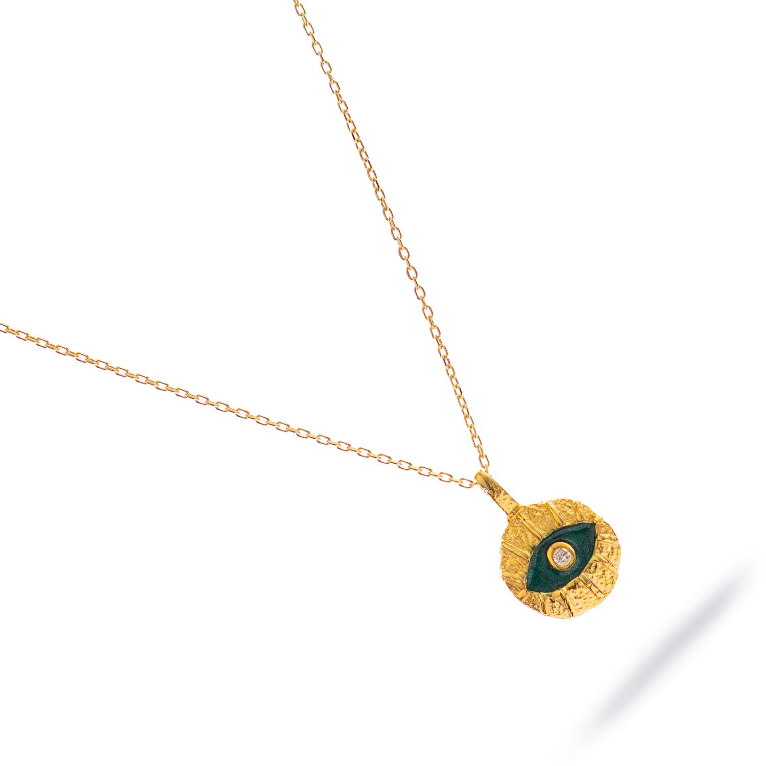 Emerald Soul Evil Eye Gold Necklace