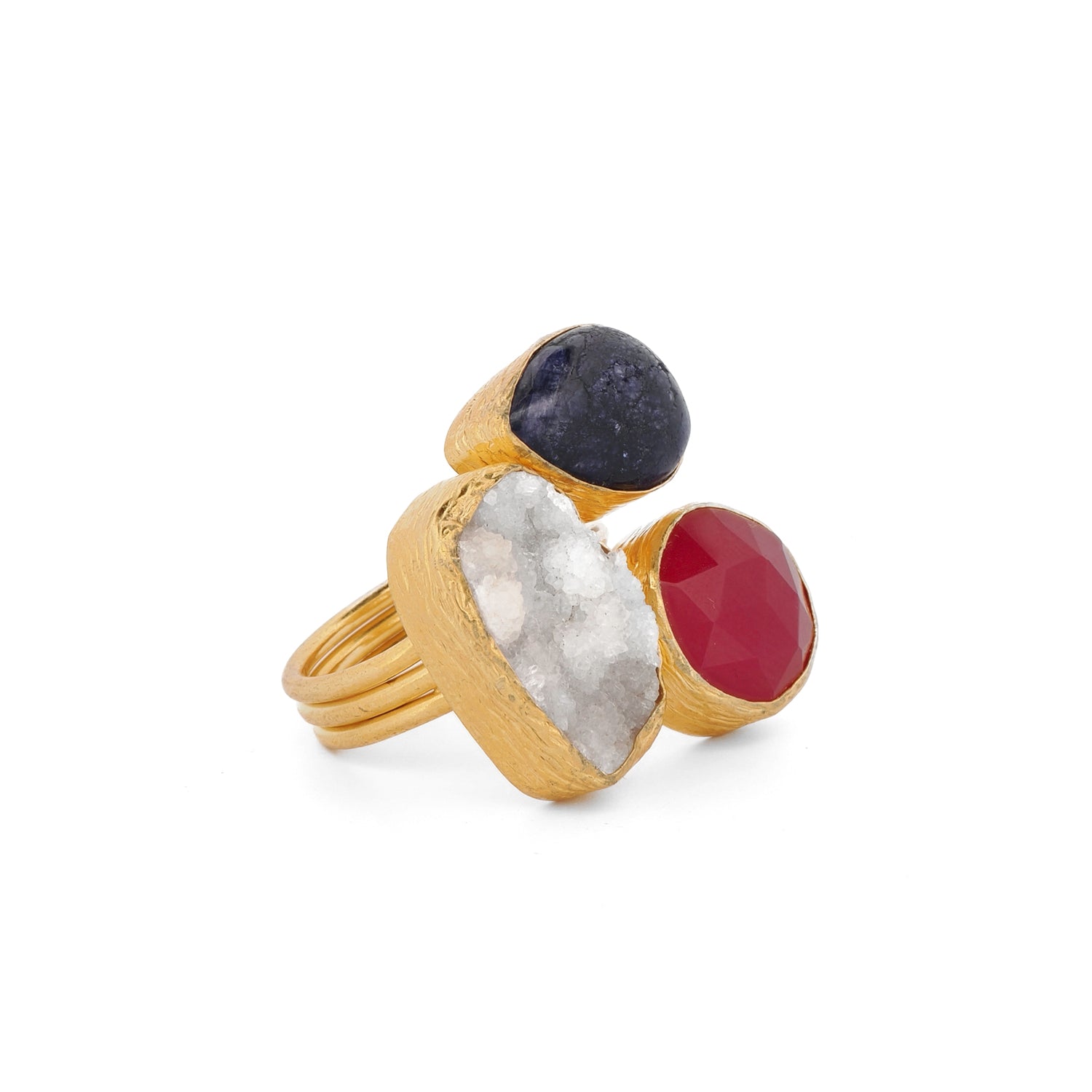 Gold-plated adjustable ring combining spiritual harmony with elegant craftsmanship