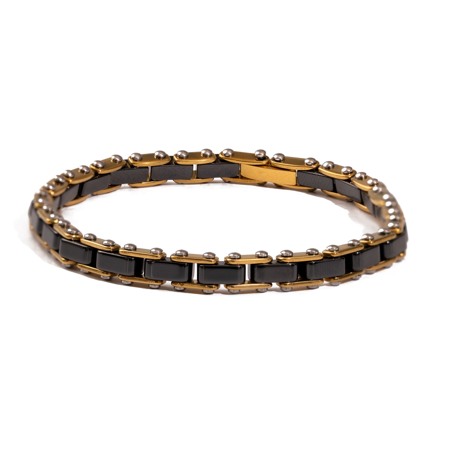 Eternal Balance Hematite Gold Steel Bracelet