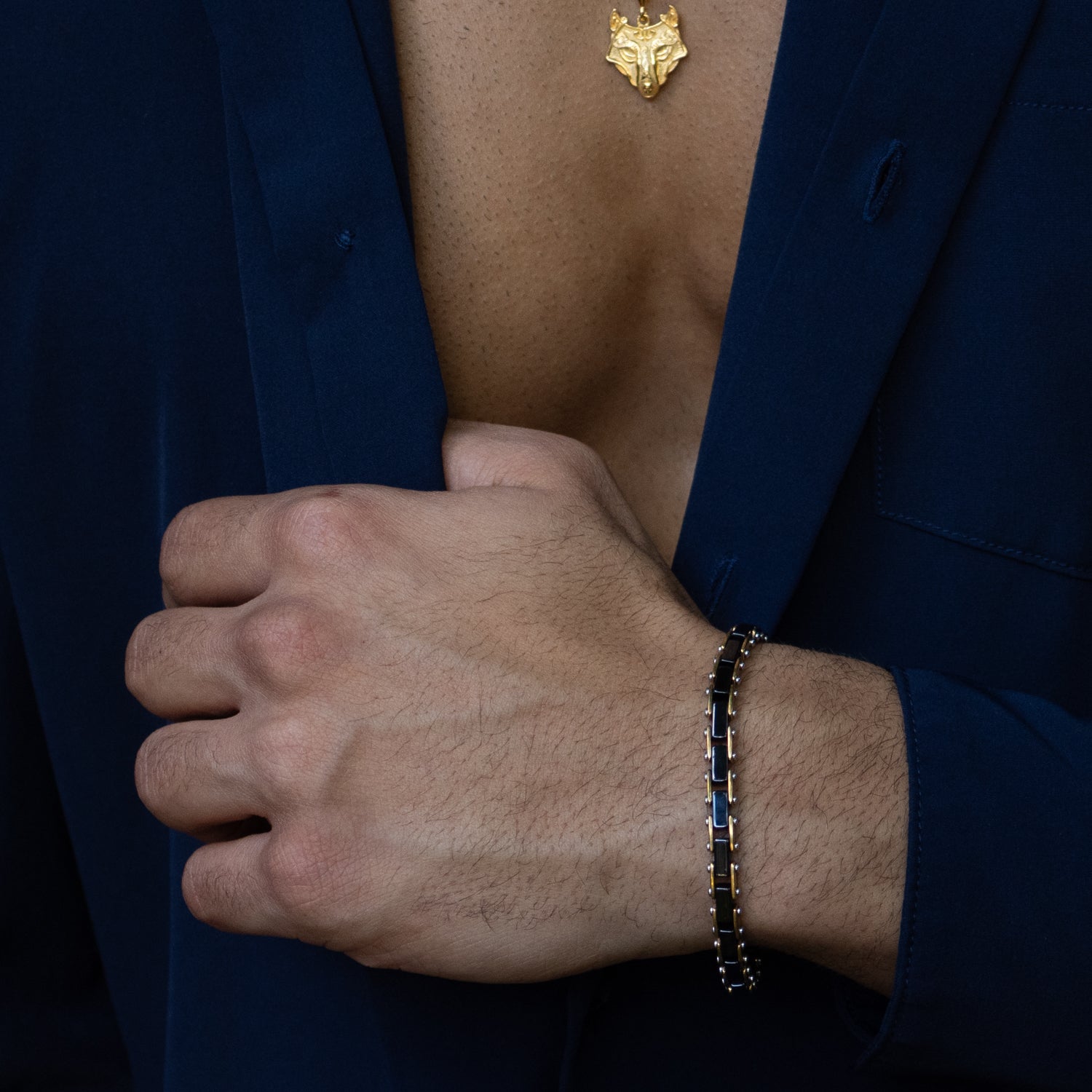 Eternal Balance Hematite Gold Steel Bracelet