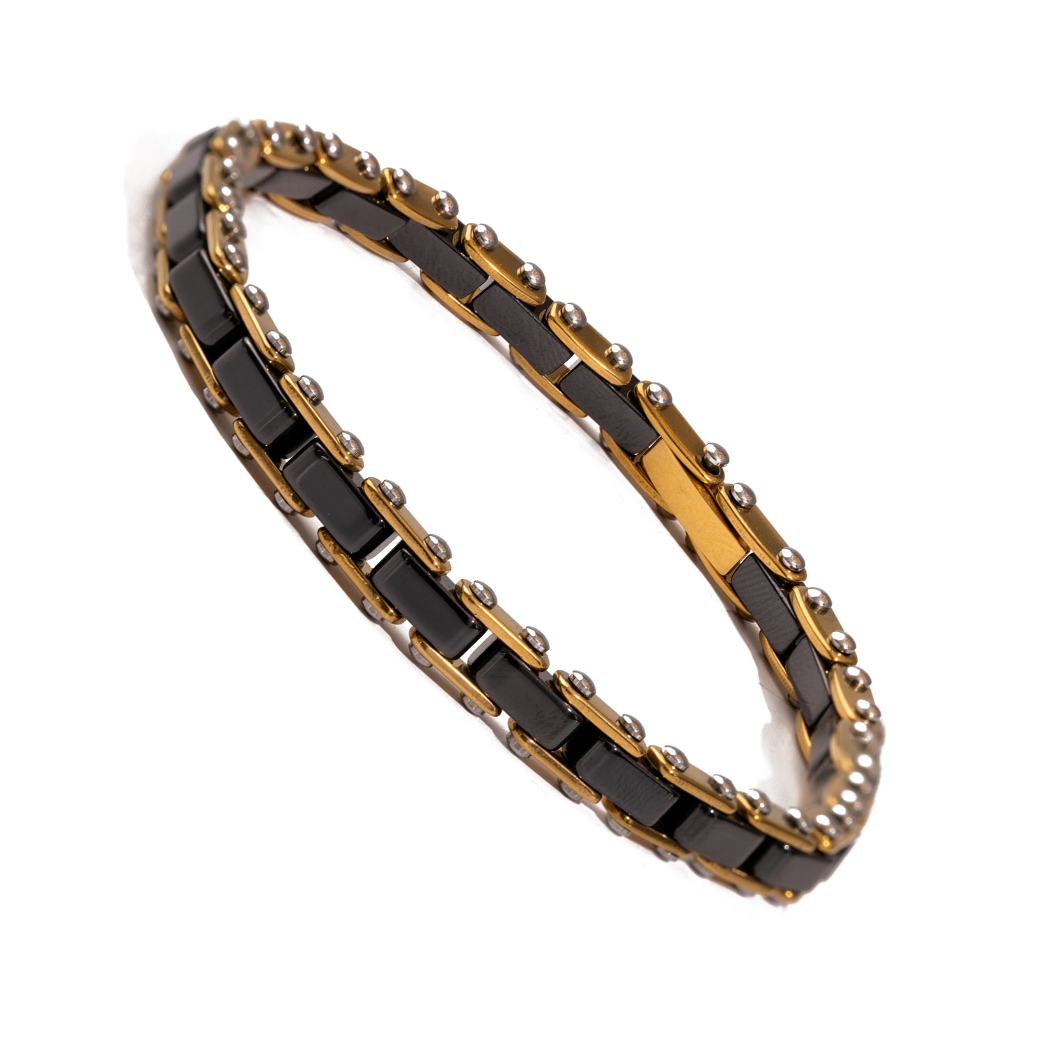 Eternal Balance Hematite Gold Steel Bracelet