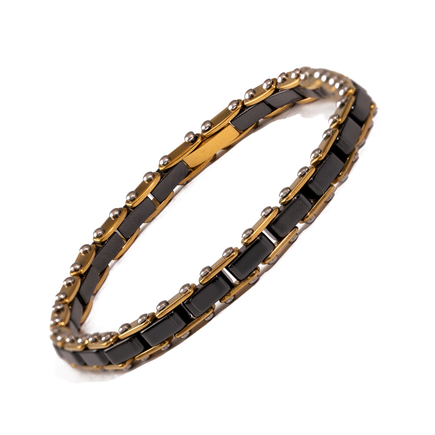 Eternal Balance Hematite Gold Steel Bracelet