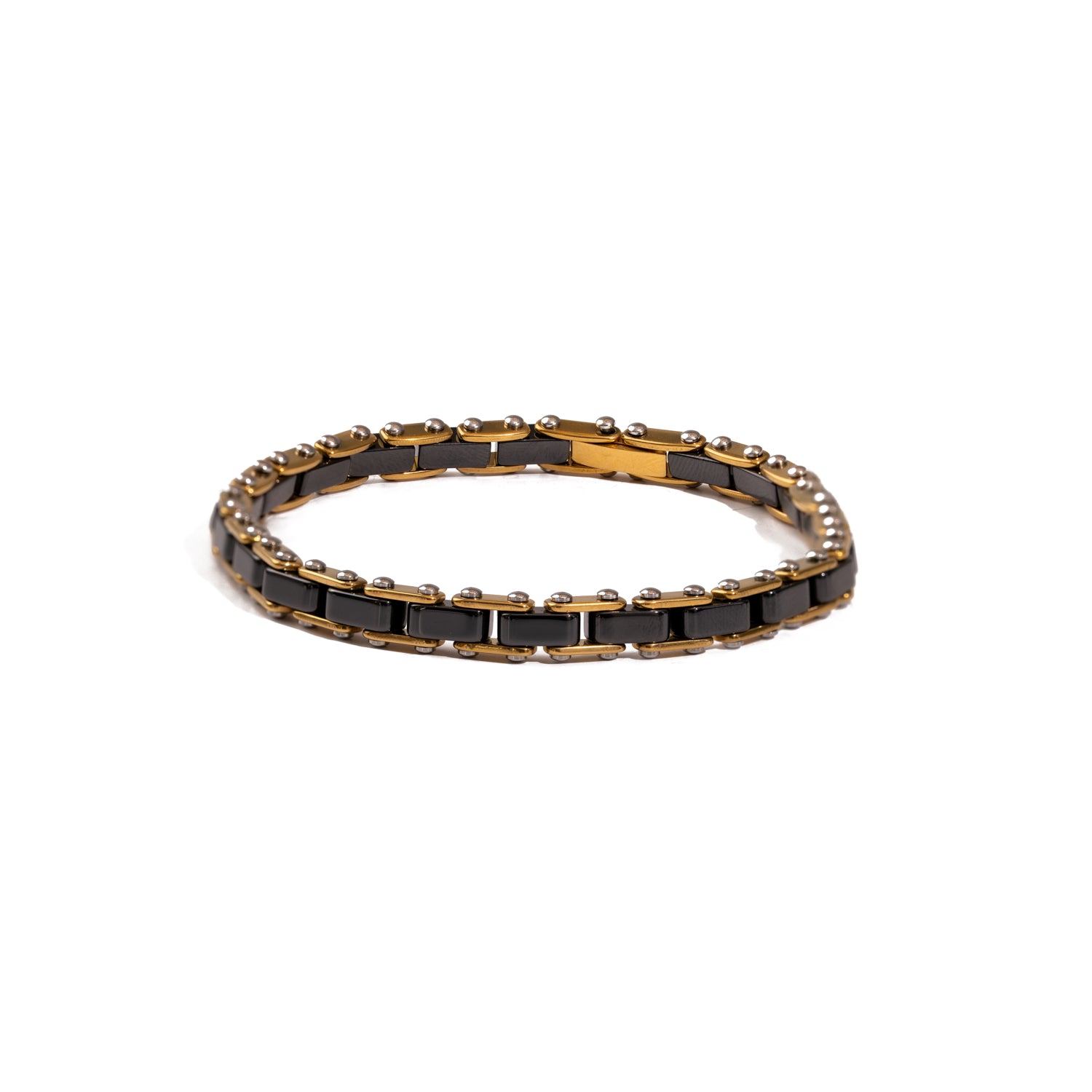 Eternal Balance Hematite Gold Steel Bracelet