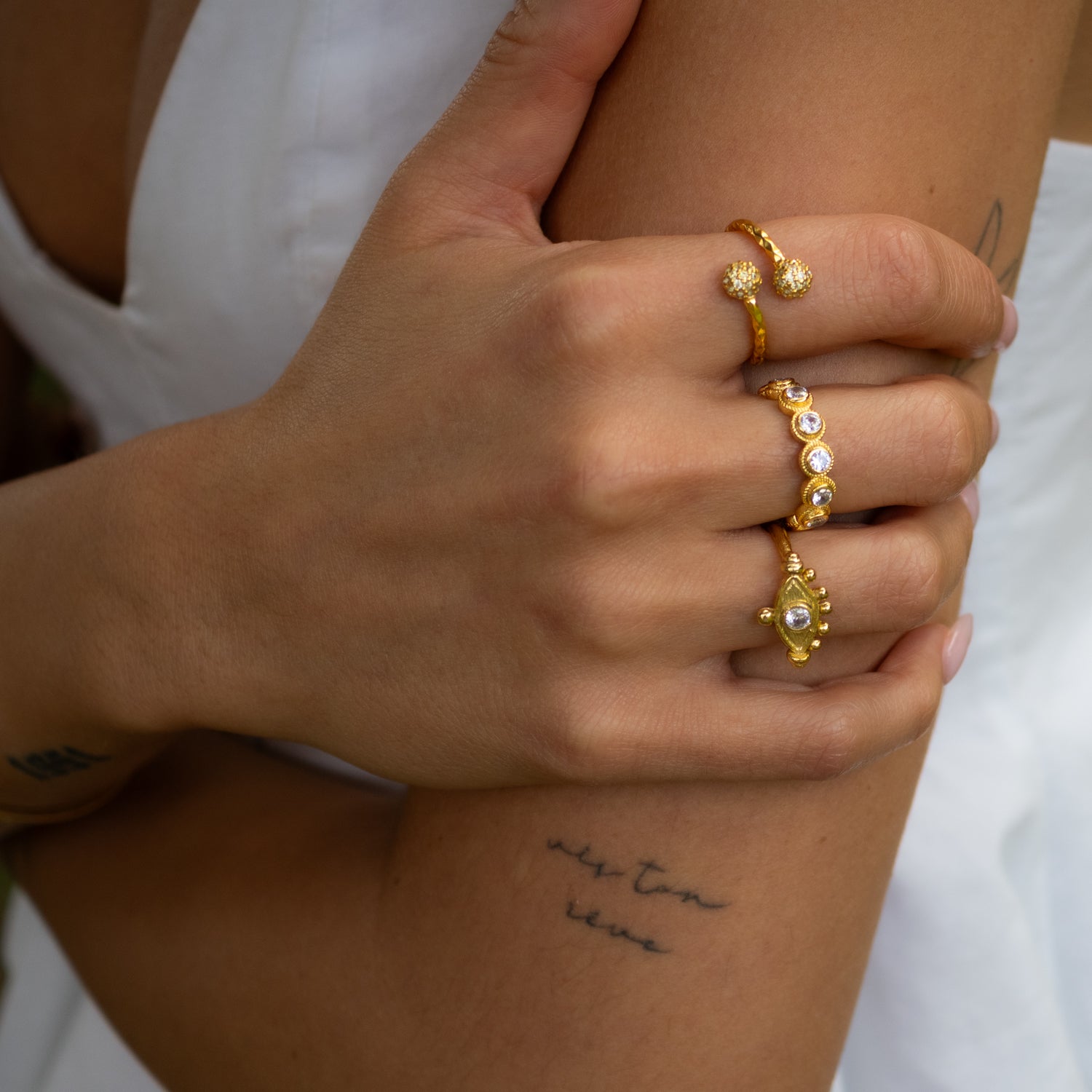 Eternal Eye Gold Adjustable Ring